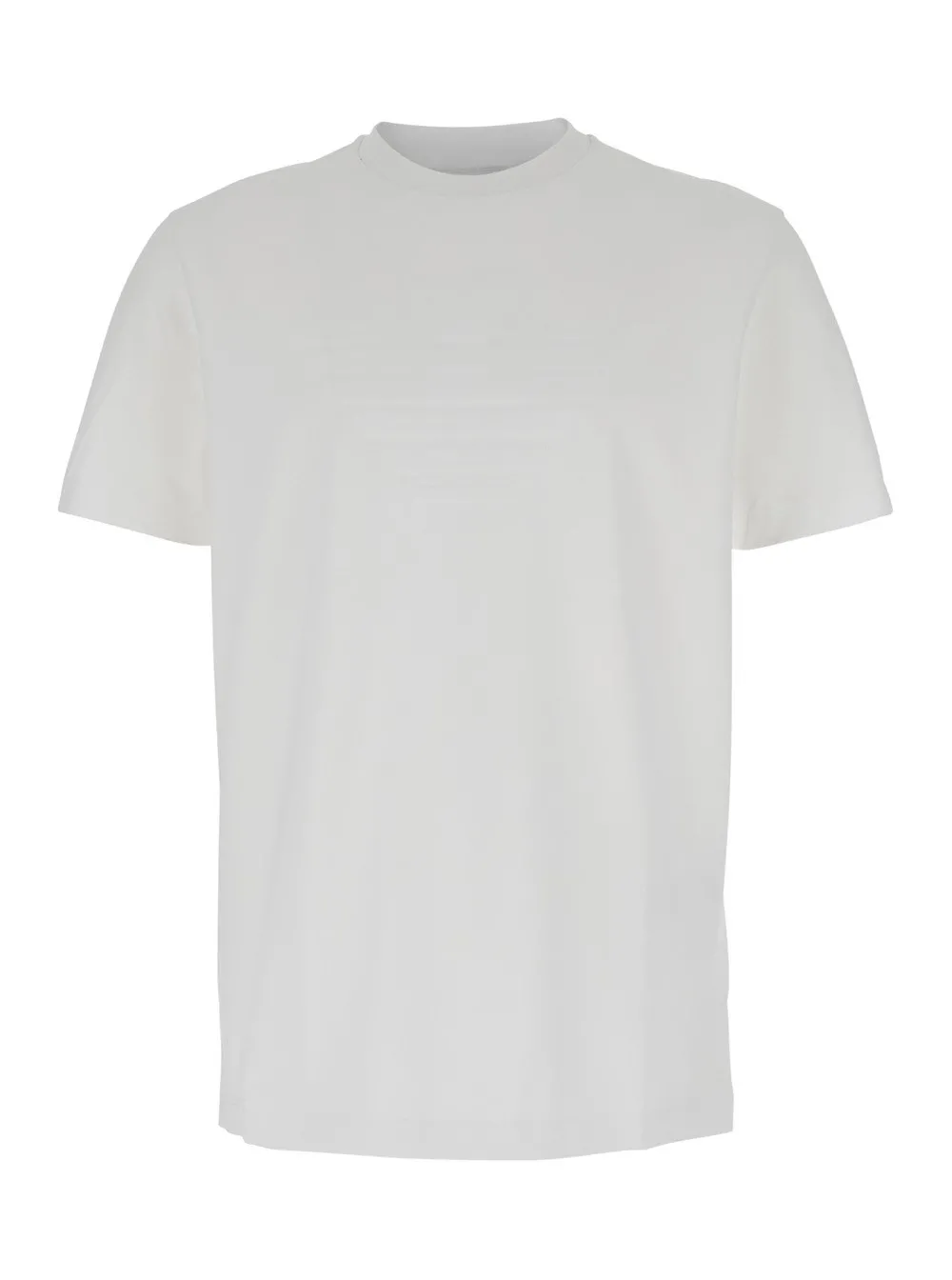 Weißes T-Shirt mit Logo auf der Vorderseite, Ton-in-Ton aus Baumwolle Herren