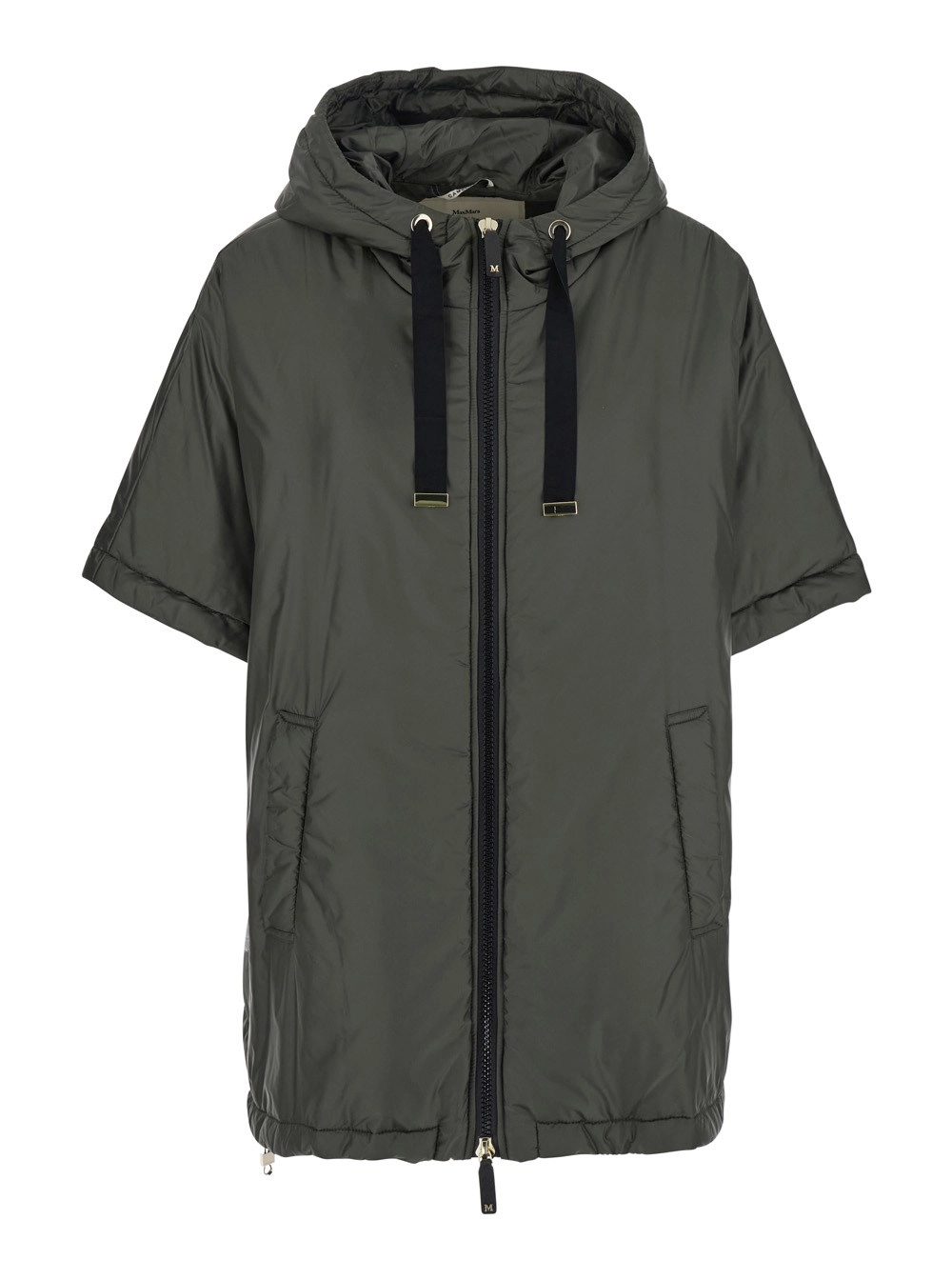 Grüne Daunenjacke "Greenc" mit Kapuze mit Kordelzug aus technischem Stoff Damen