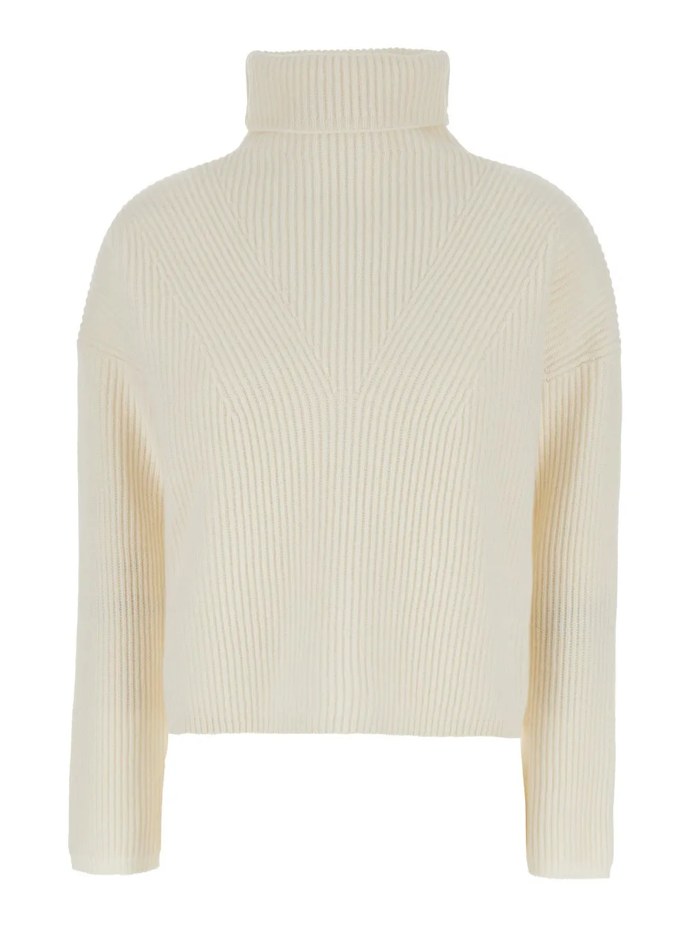 Weißer Rollkragenpullover "Golia" aus Wolle und Kaschmir Damen