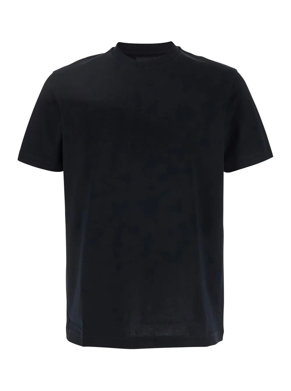 Blaues T-Shirt mit Logo auf der Vorderseite, Ton-in-Ton aus Baumwolle Herren