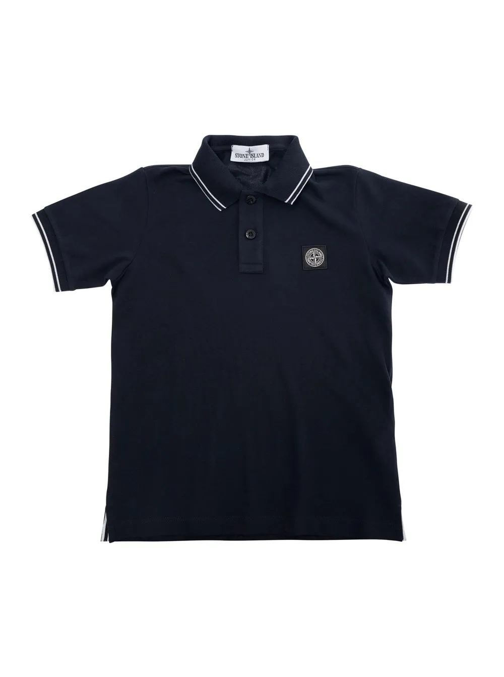 Dunkelblaues Polohemd mit klassischem Kragen und Brust-Logoaufnäher aus Baumwolle Jungen