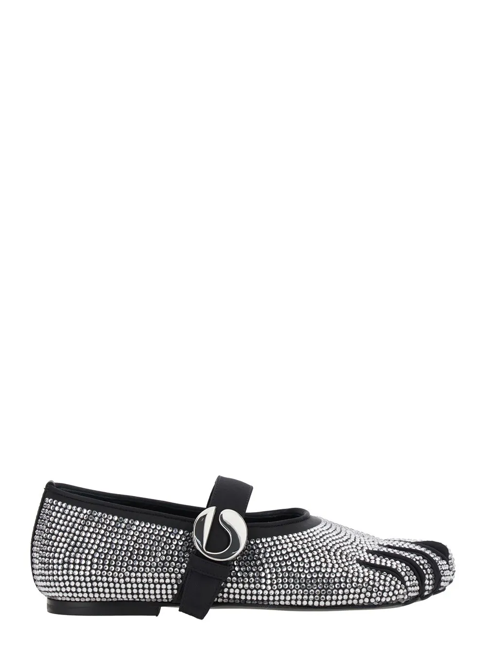 Mehrfarbige Ballerinas "Colette" mit Five-Toe-Design und All-Over aufgesetzten Kristallen aus technischem Stoff