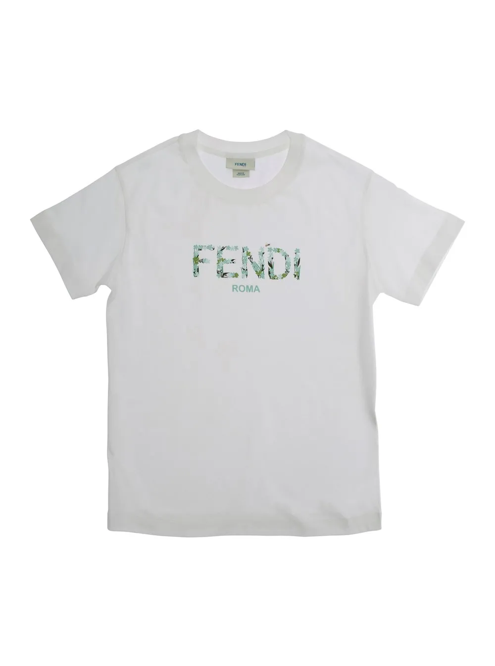 Weißes T-Shirt mit Rundhalsausschnitt und Logo-Schriftzug auf der Vorderseite aus Baumwolle Mädchen