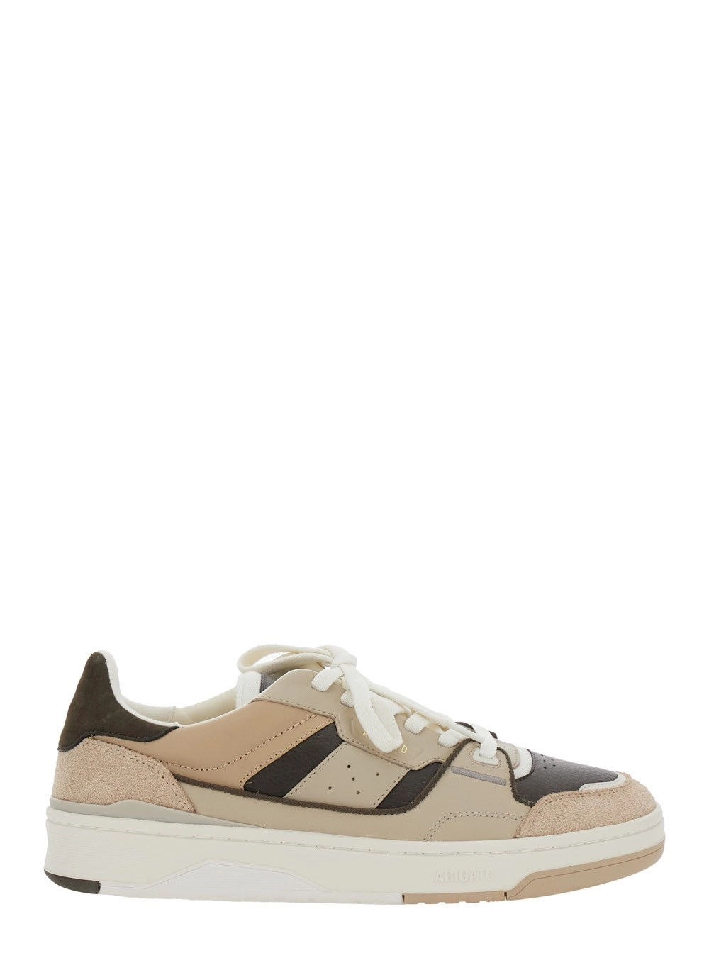 Beige Sneakers "Clay" mit Einsätzen und Logoprägung an der Seite aus Leder Herren