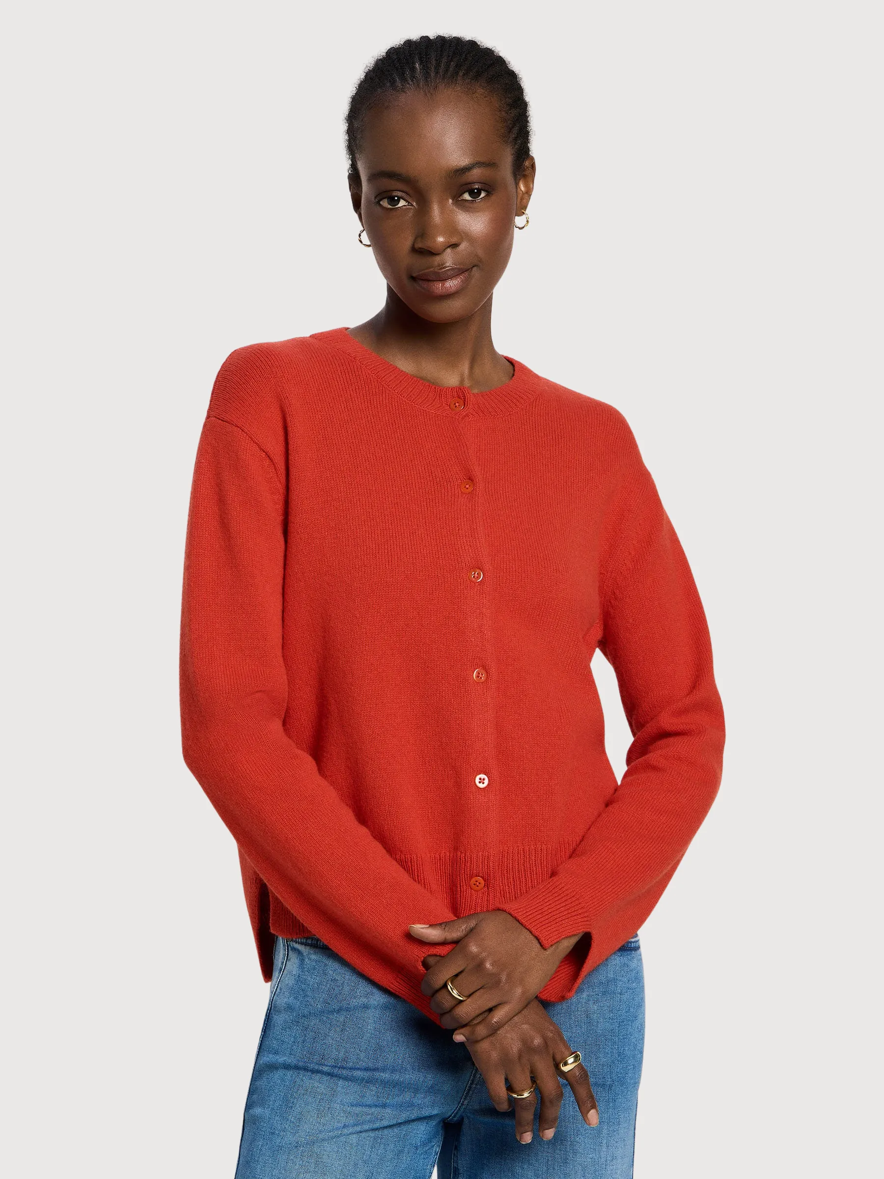 Cardigan boxy red woman | LANIUS