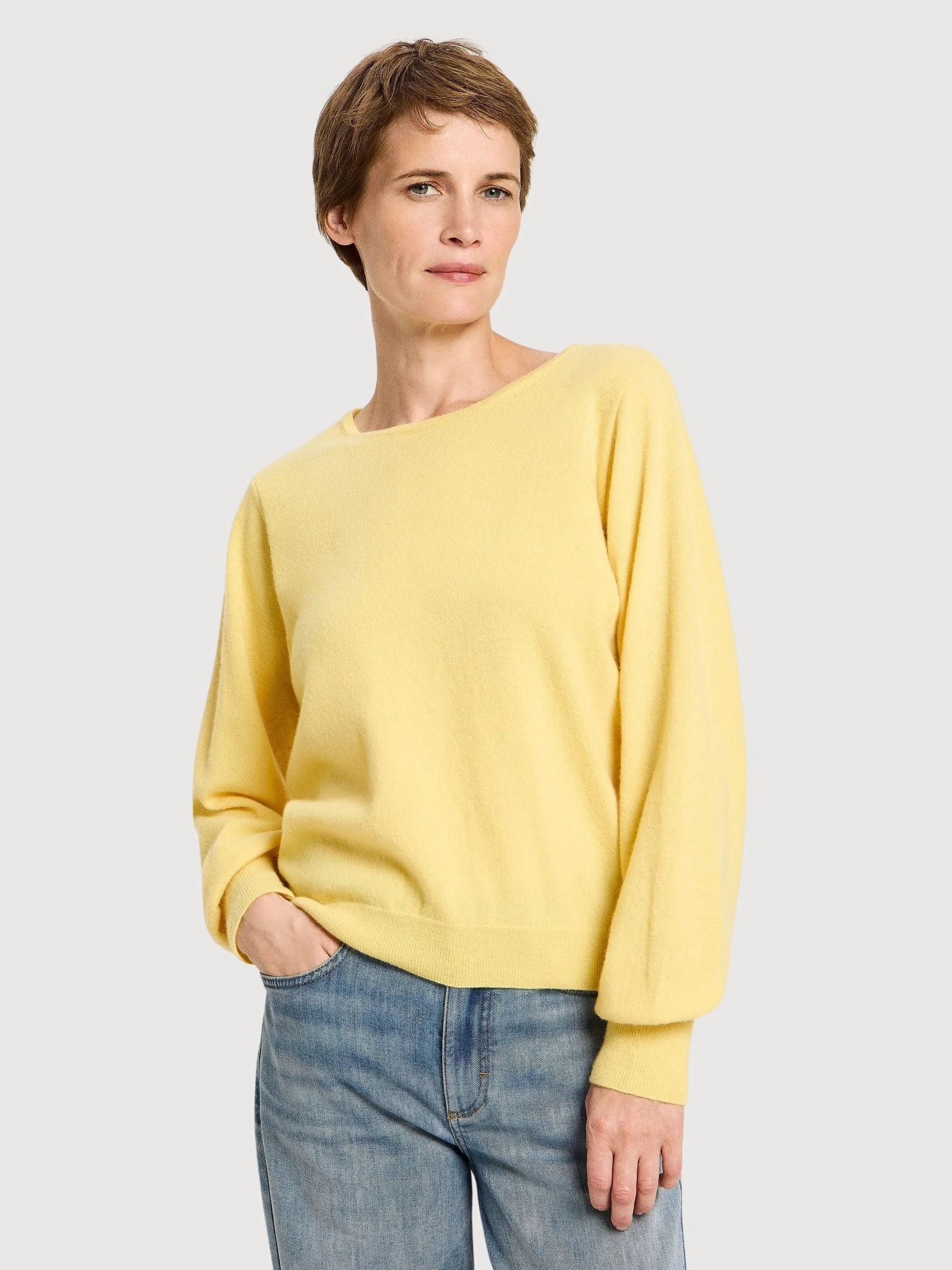 Pullover Round Neck Yellow Woman | Lanius