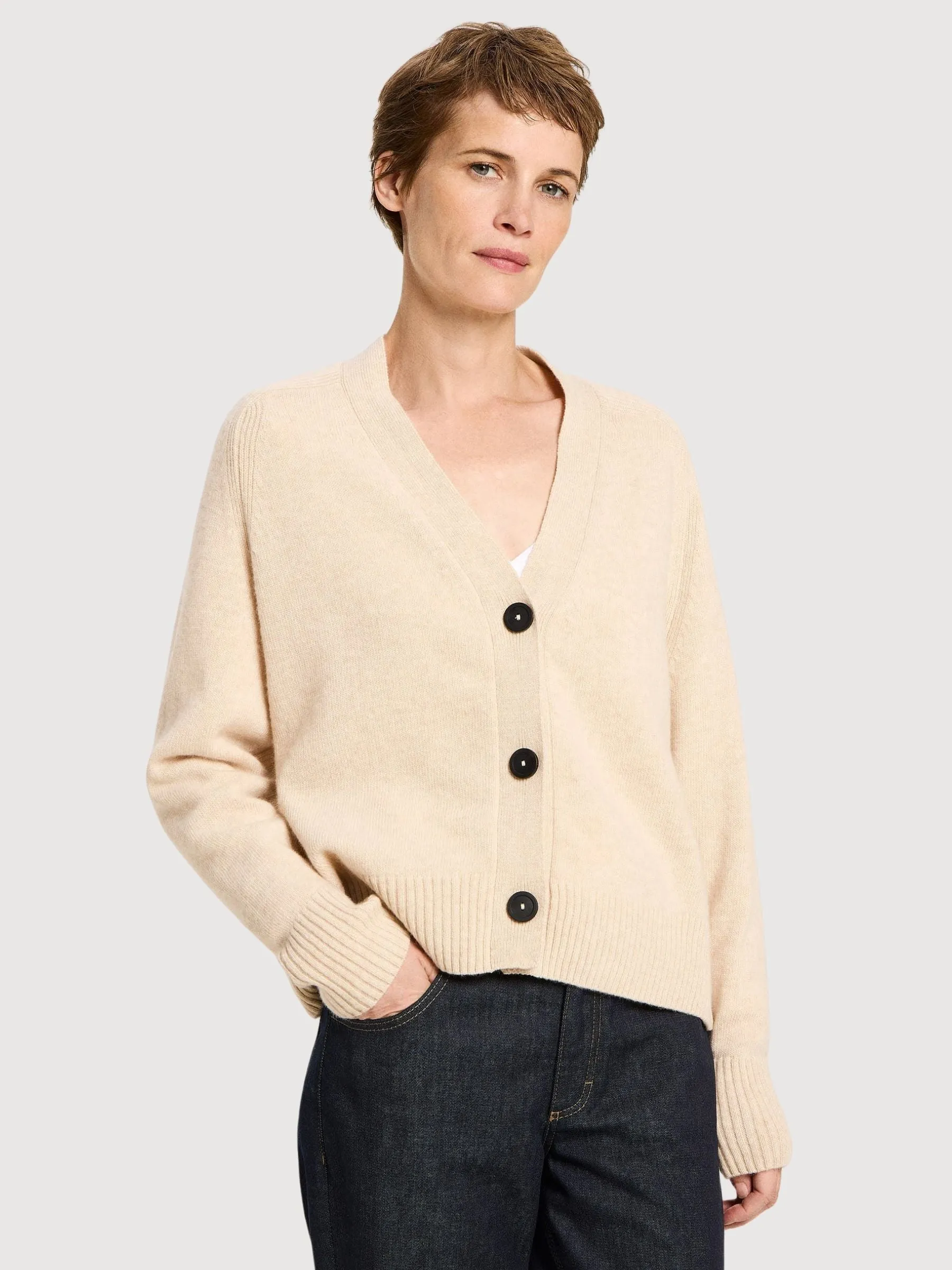 Cardigan Strick Beige Woman | Lanius