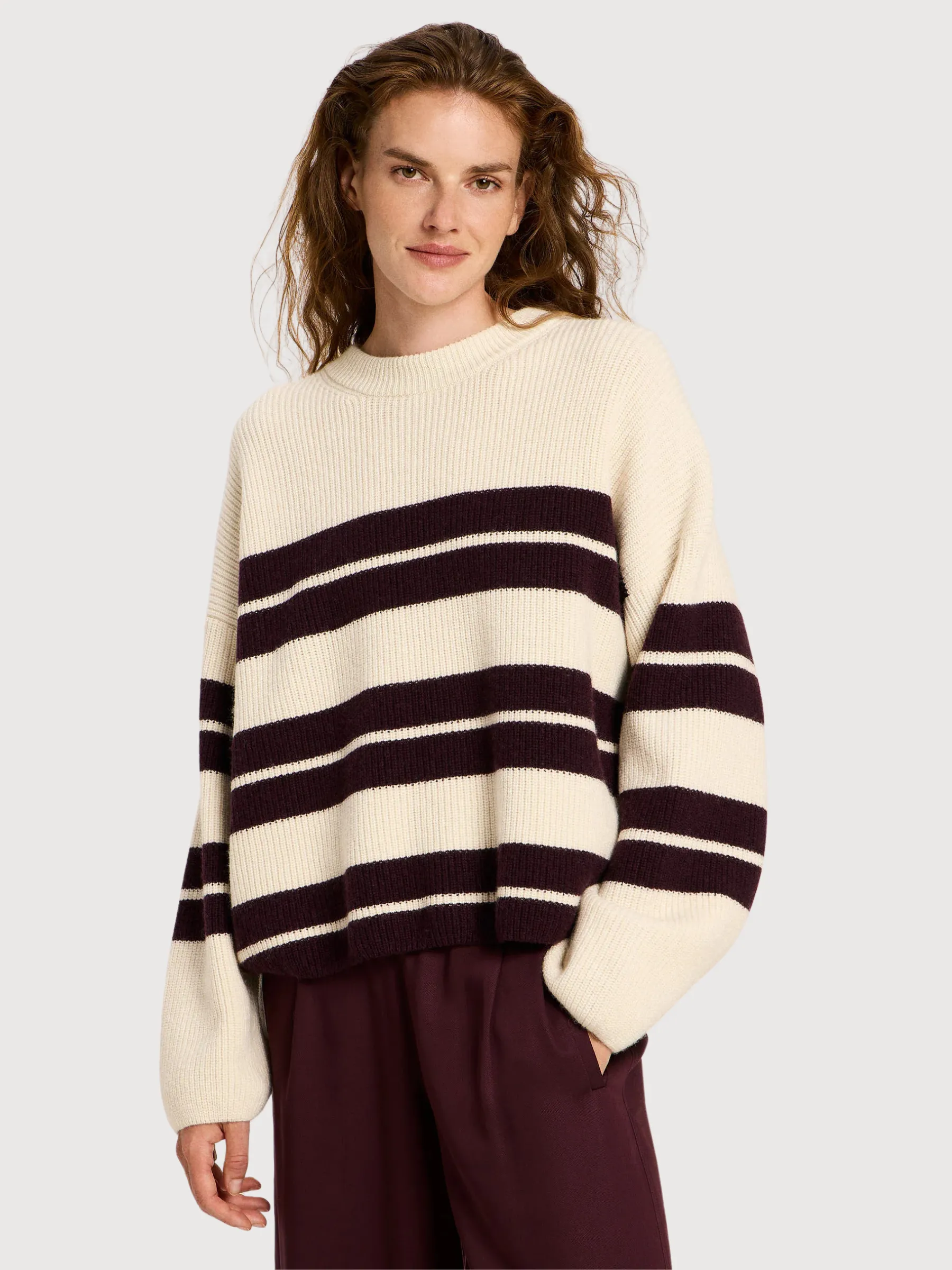 Pullover striped dark red woman | LANIUS