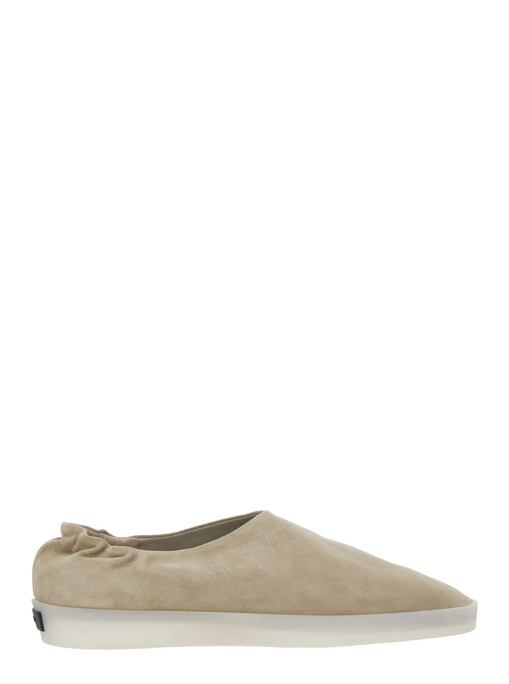 Beige Mules mit Logoaufnäher auf der Rückseite und elastischer Ferse aus Wildleder Herren