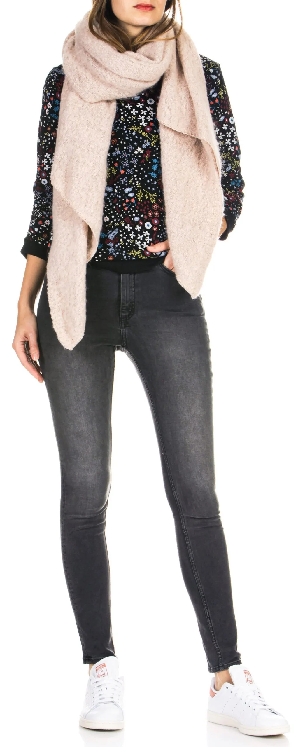 Melierter Strickschal Rosa