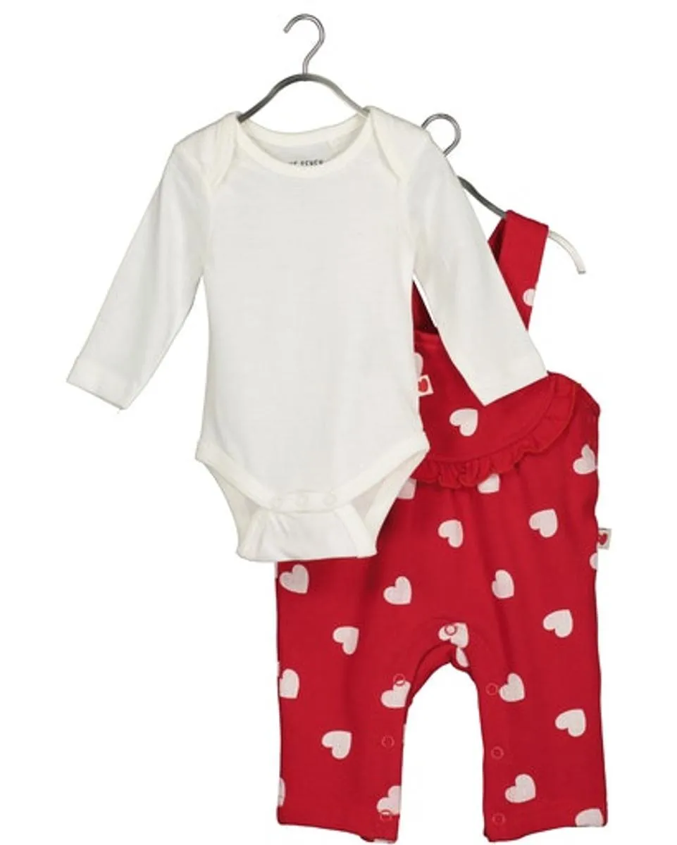 2-teiliges Set "Herzchen" aus Latzhose und Body