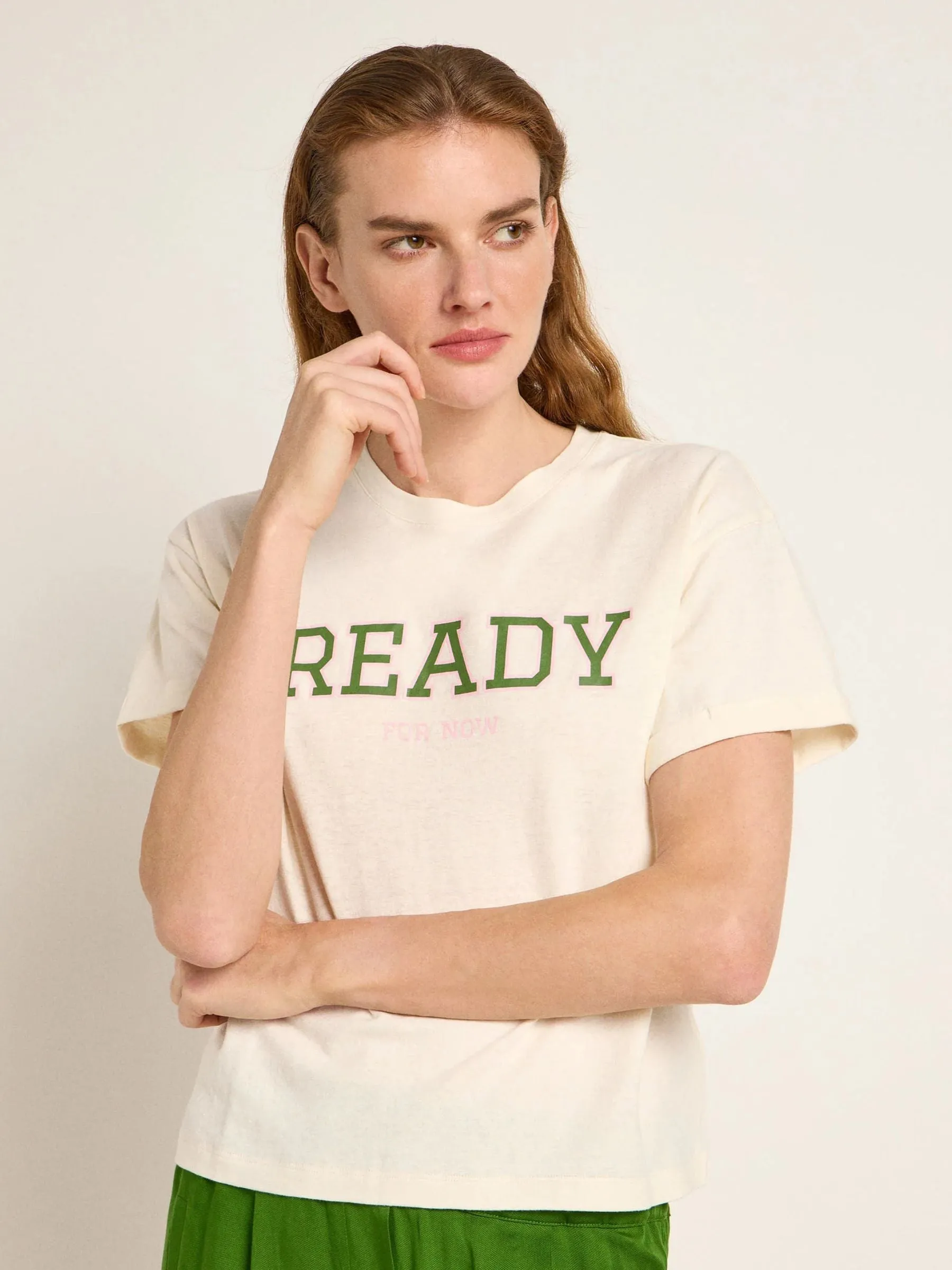 Statementshirt "READY" OCS Natural Undyed | Lanius