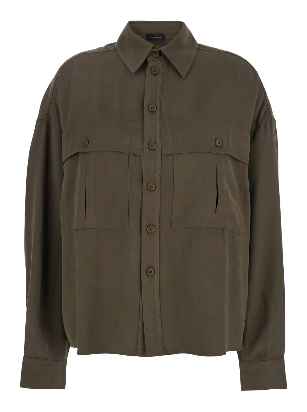 Grünes Hemd "Vania" mit klassischem Kragen aus Viskose Damen