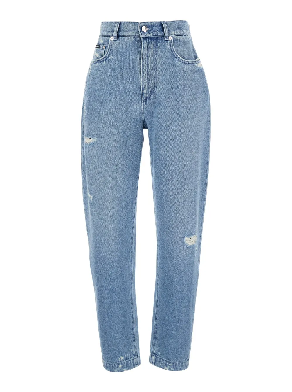 'Amber' Hellblaue Jeans mit Rissen aus Baumwolldenim Damen