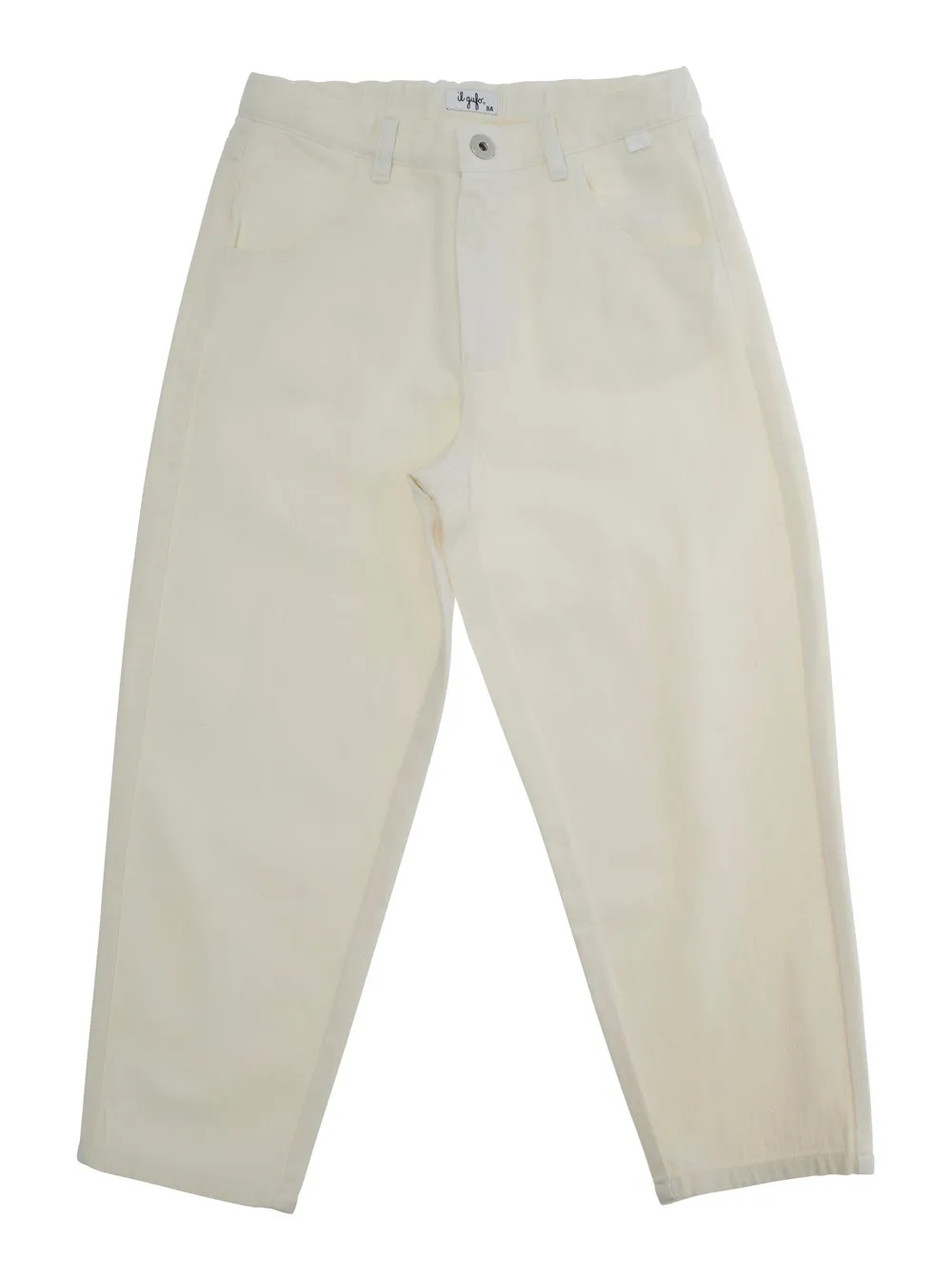 Weiße Hose mit Logoaufnäher vorne und hinten Elastikbund aus Baumwolle Jungen