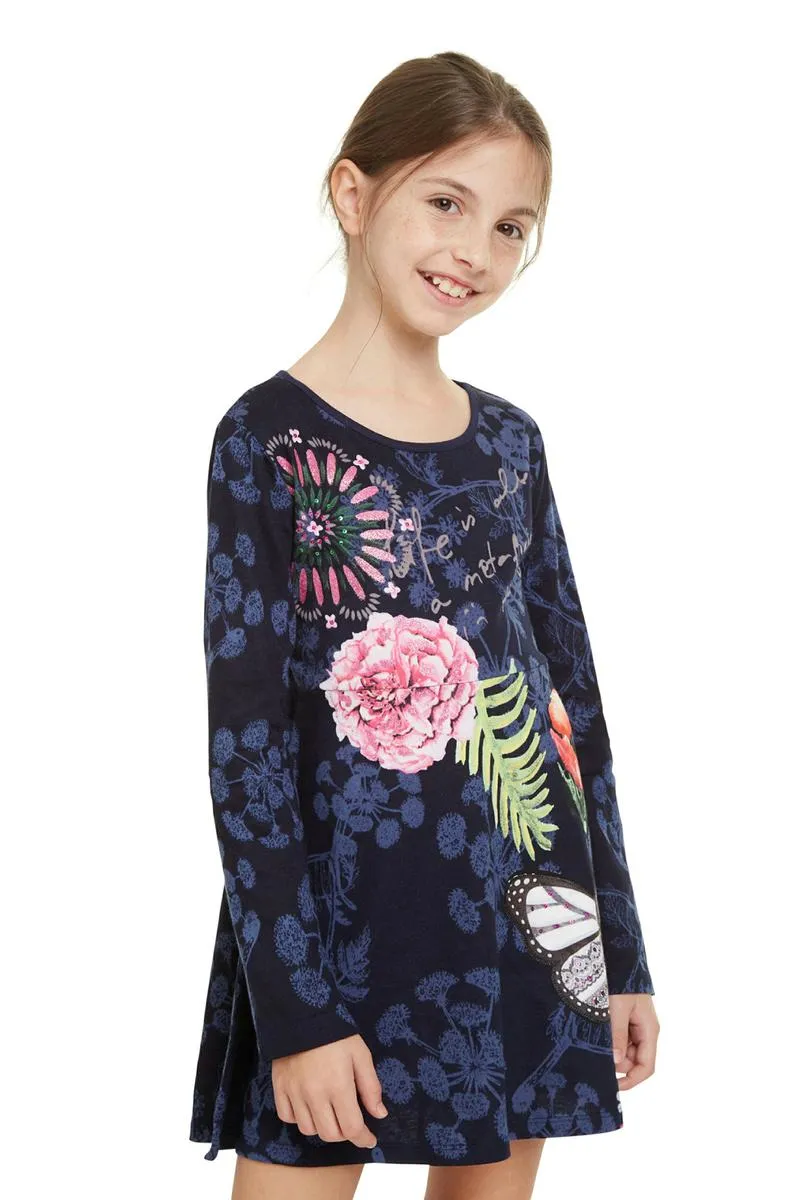 Kleid "Toluca" mit Glitzer und Schmetterling-Applikation