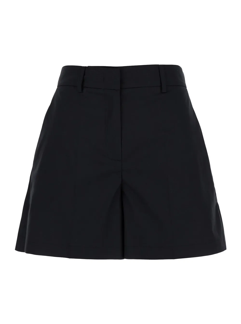 Schwarze Shorts mit Gürtelschlaufen aus Baumwolle Damen
