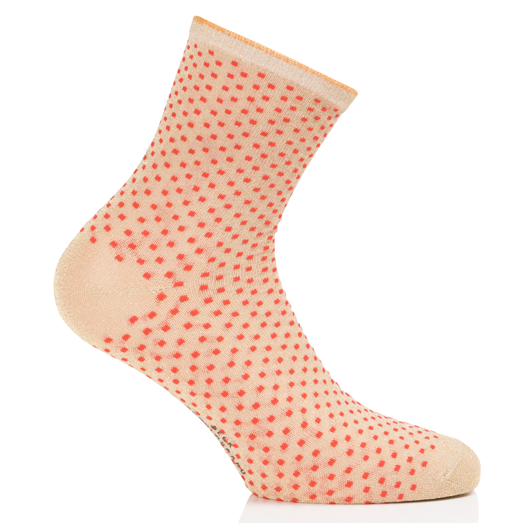 Gepunktete Socken mit Metallic-Effekt Rot