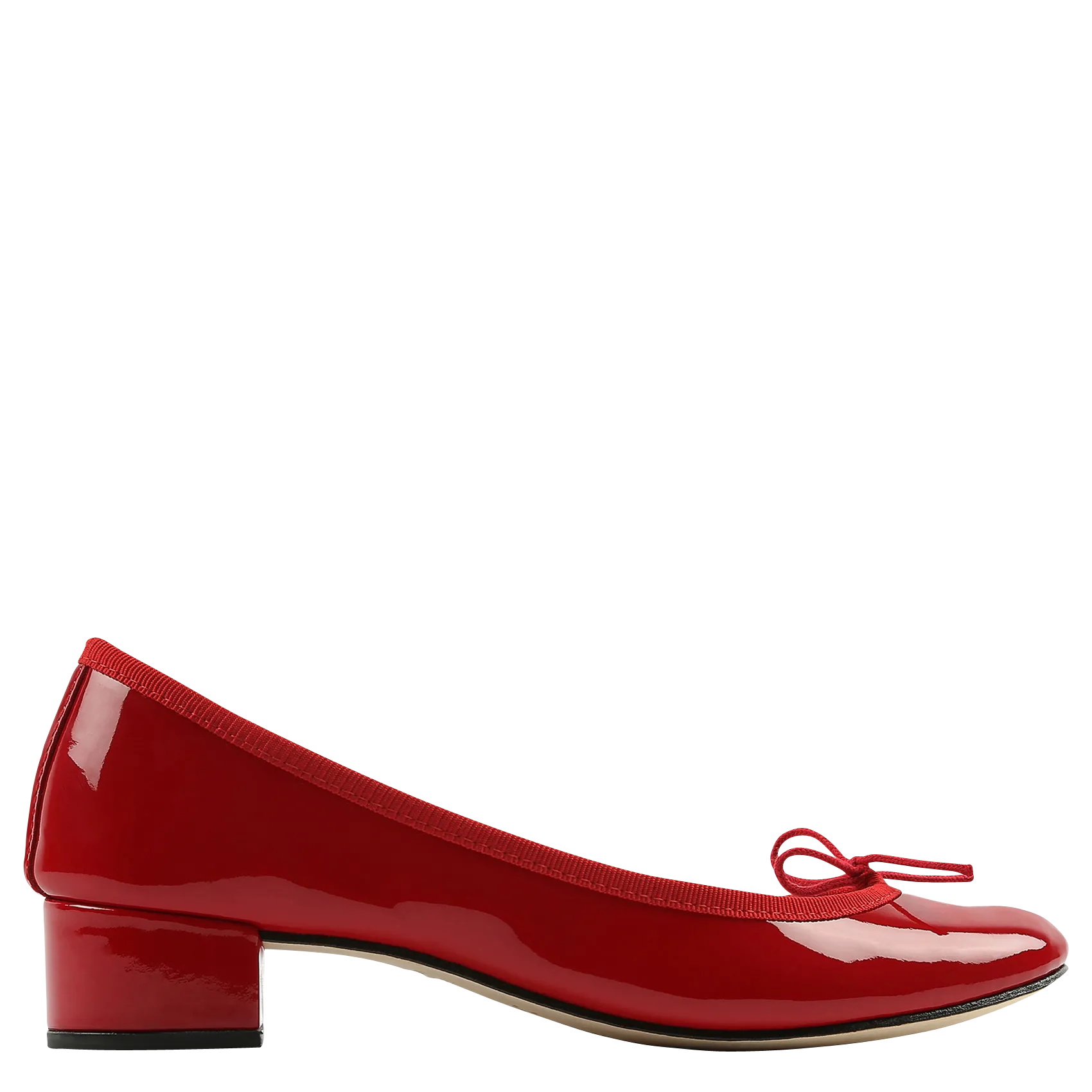 Lackleder-Ballerinas mit Absatz Rot CAMILLE
