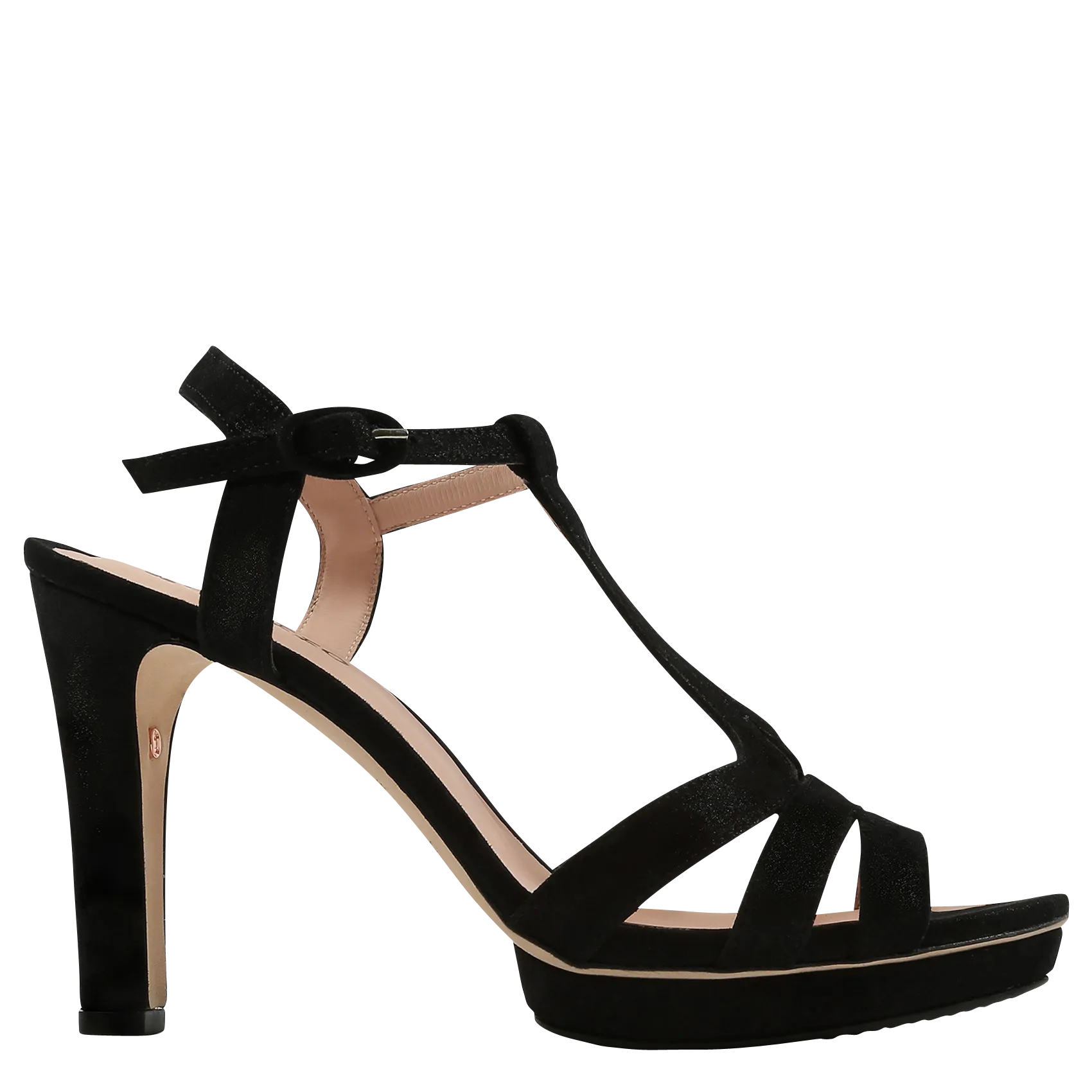 Hohe Ledersandalen mit Absatz Schwarz BIKINI