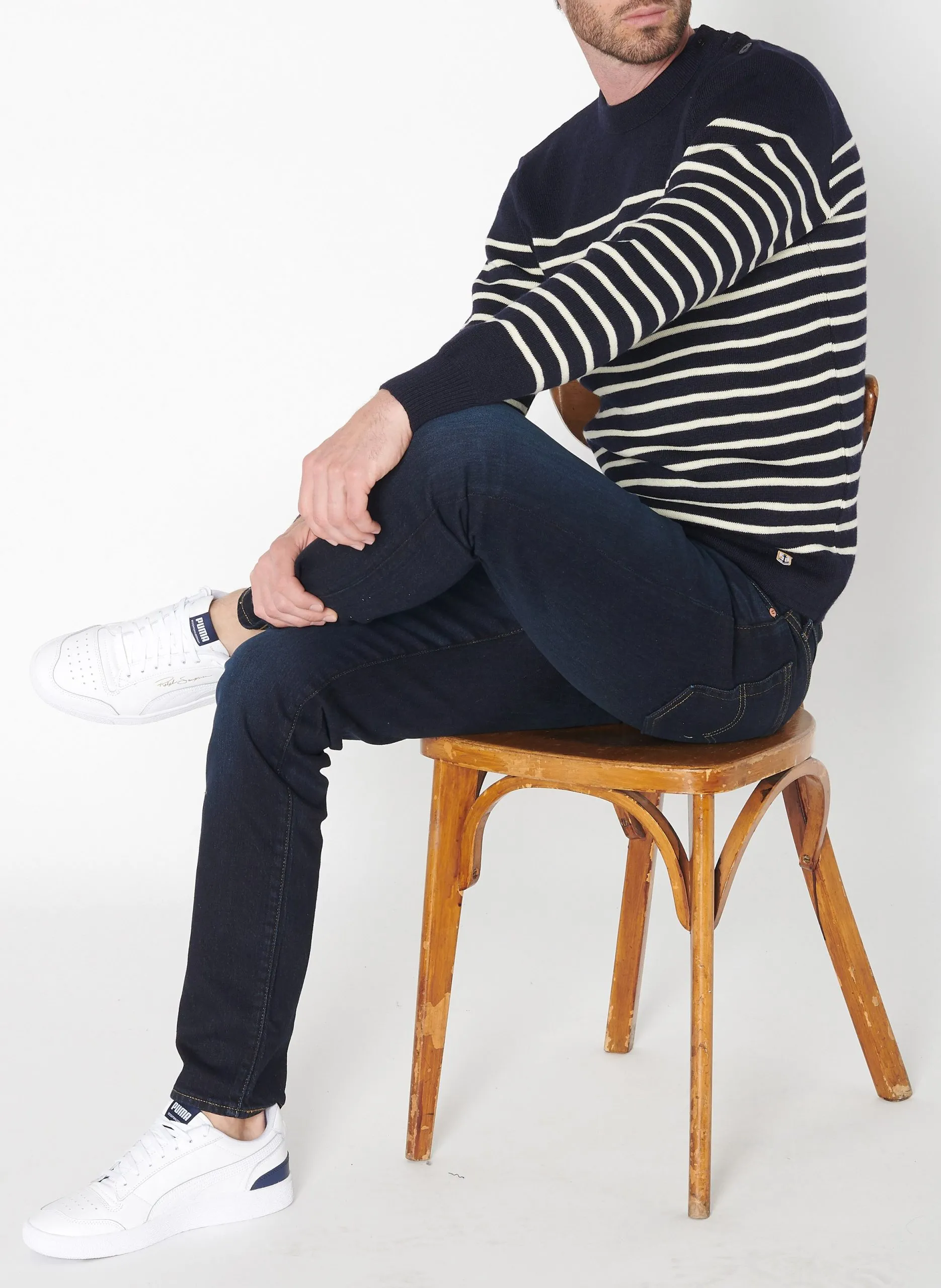 Rundhalspullover aus Wolle, Regular Fit Mehrfarbig