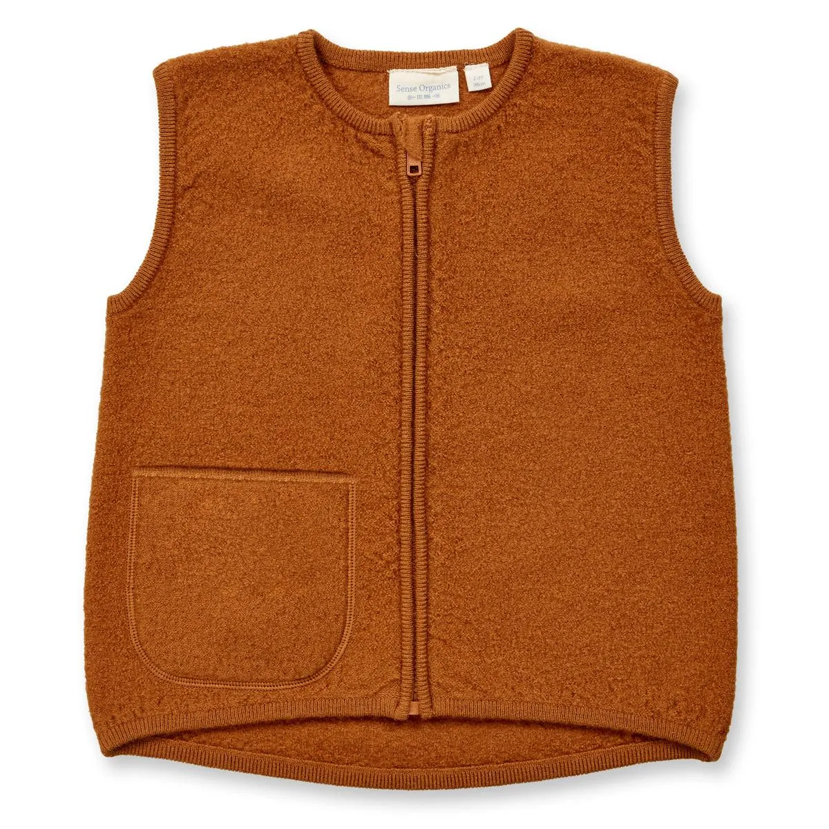 Wollwalk-Weste, GOTS-zertifiziert, kamelbraun