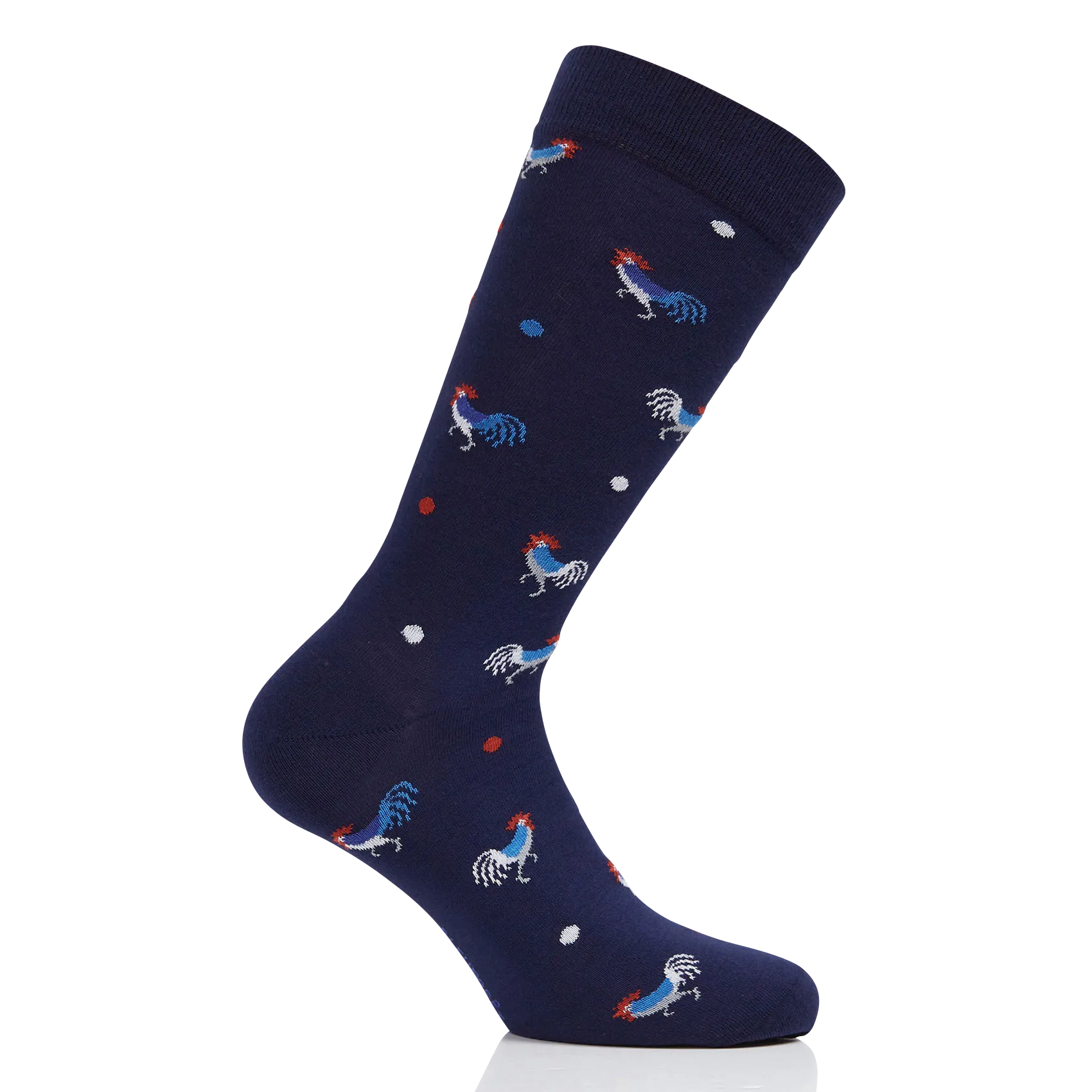 Socken aus Baumwoll-Mix mit Hahnmotiven Blau