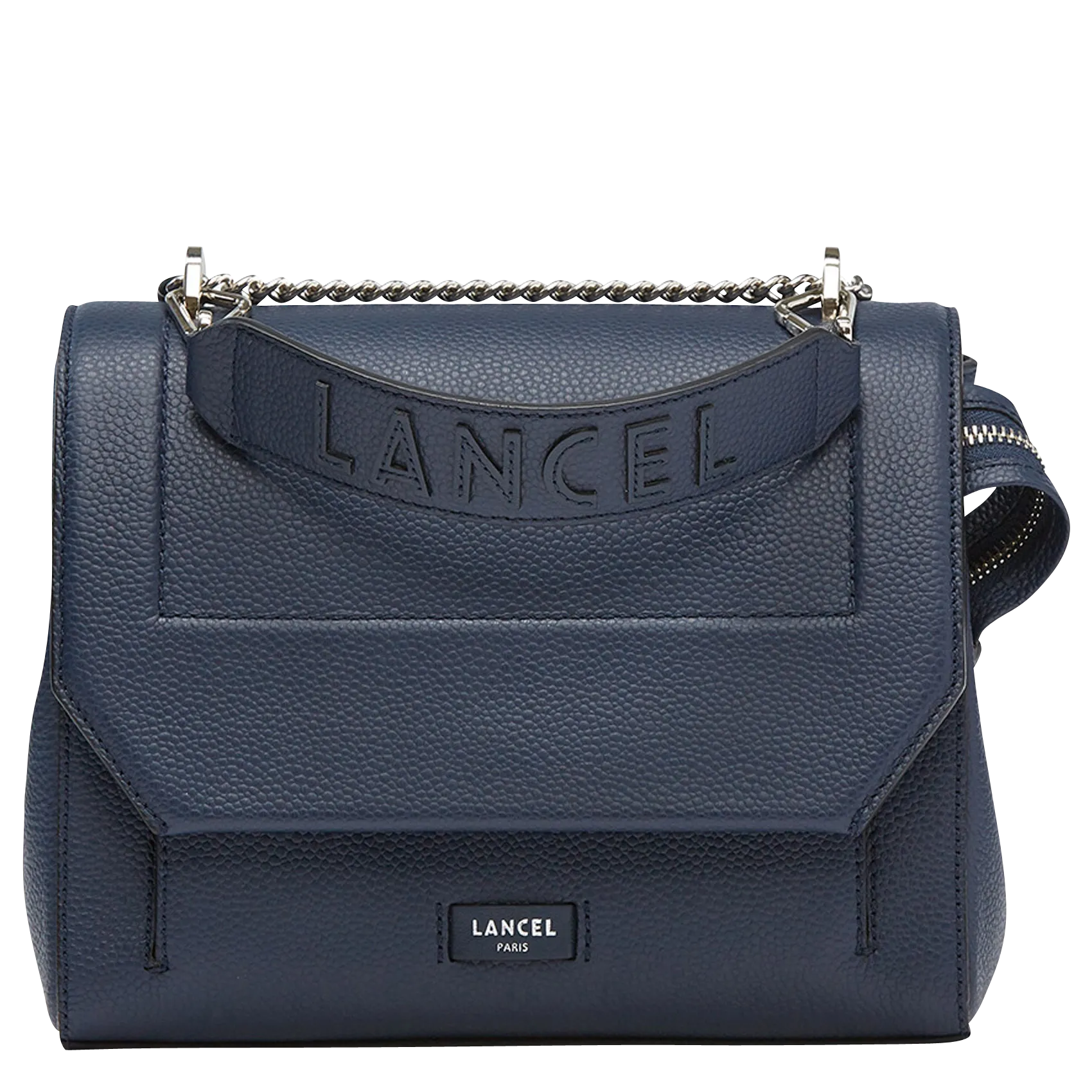 Umschlagtasche aus genarbtem Leder Blau NINON M