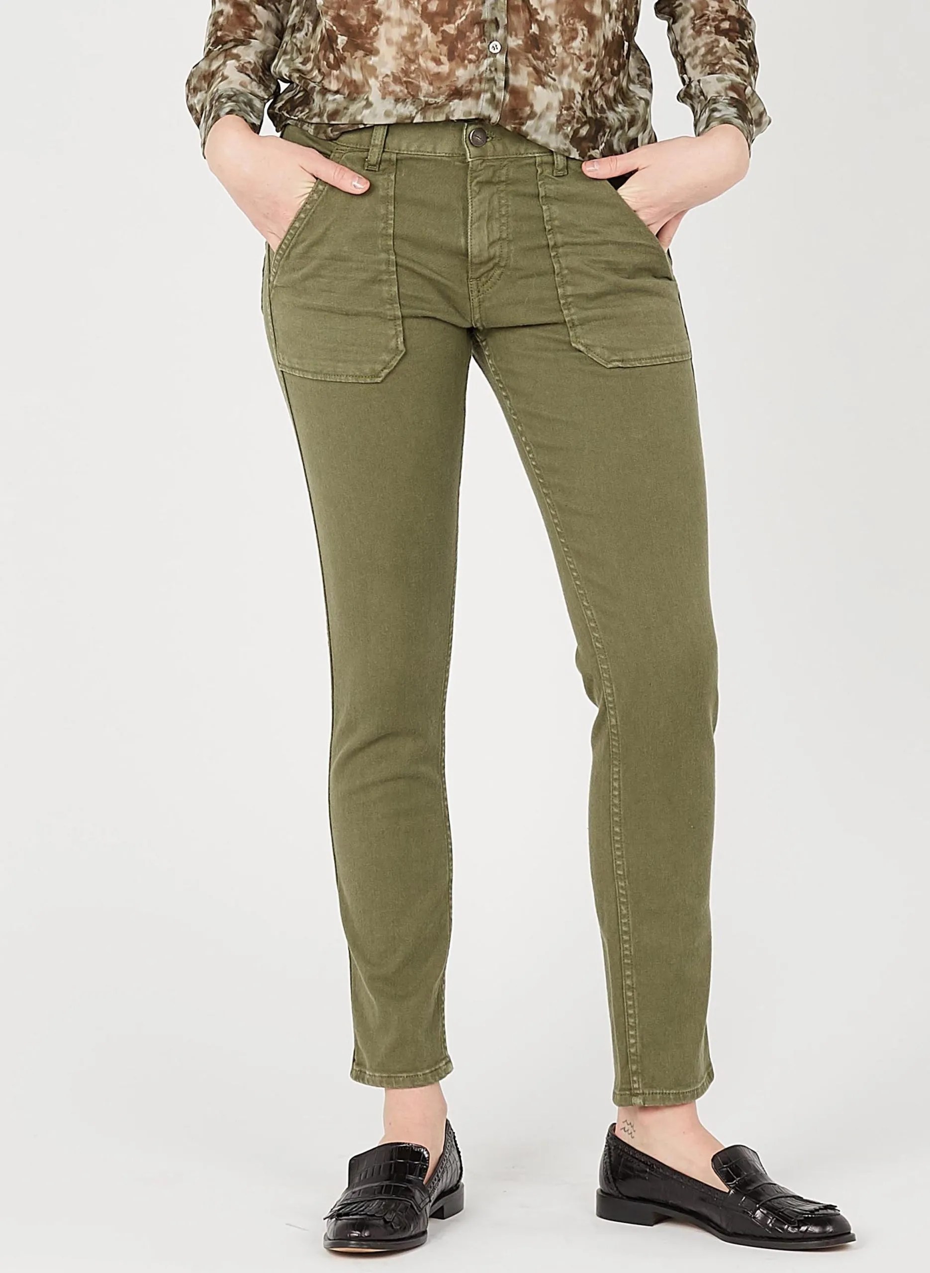 Slimfit-Jeans aus Baumwoll-Mix Grun PIERCE