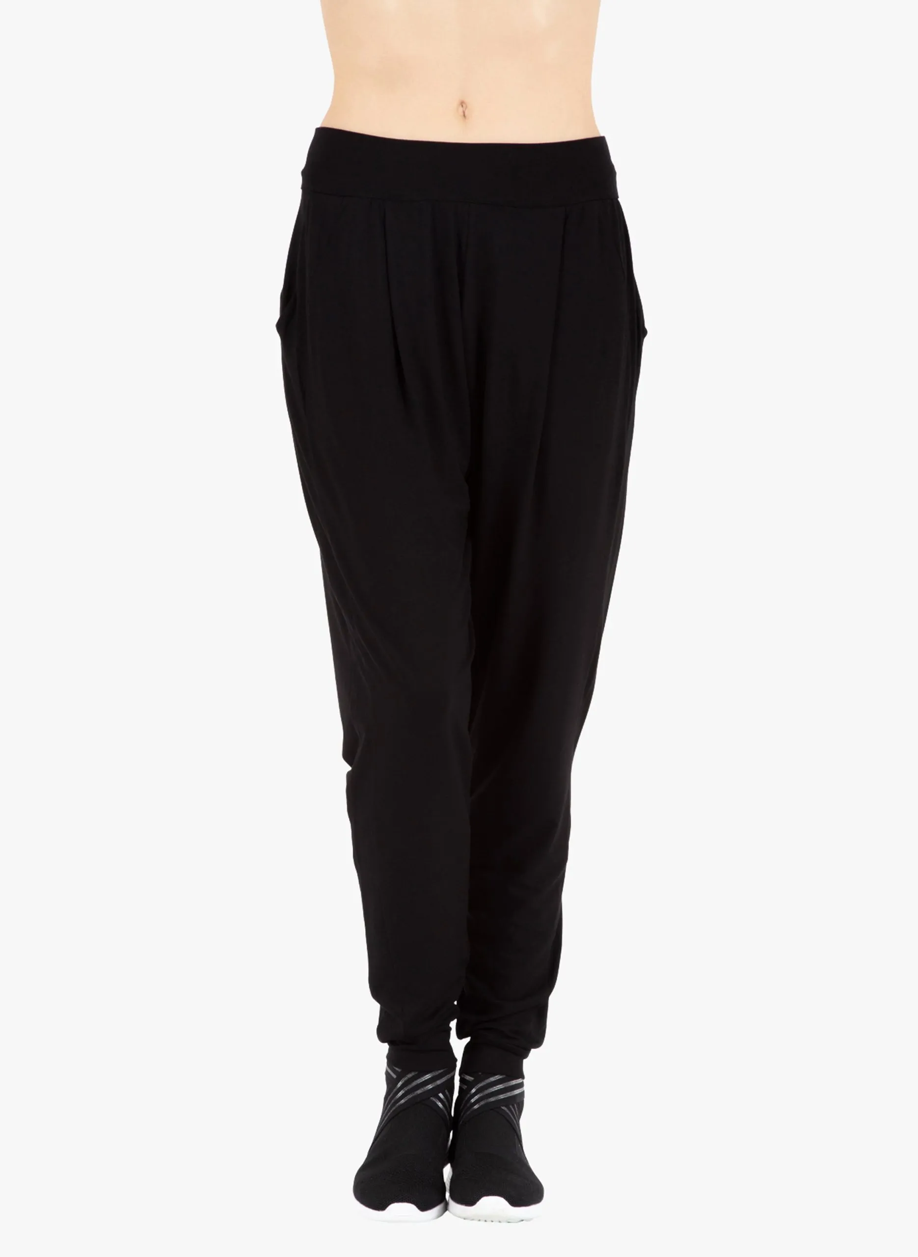 Sarouel-Leggings mit Slimfit-Beinabschluss Schwarz