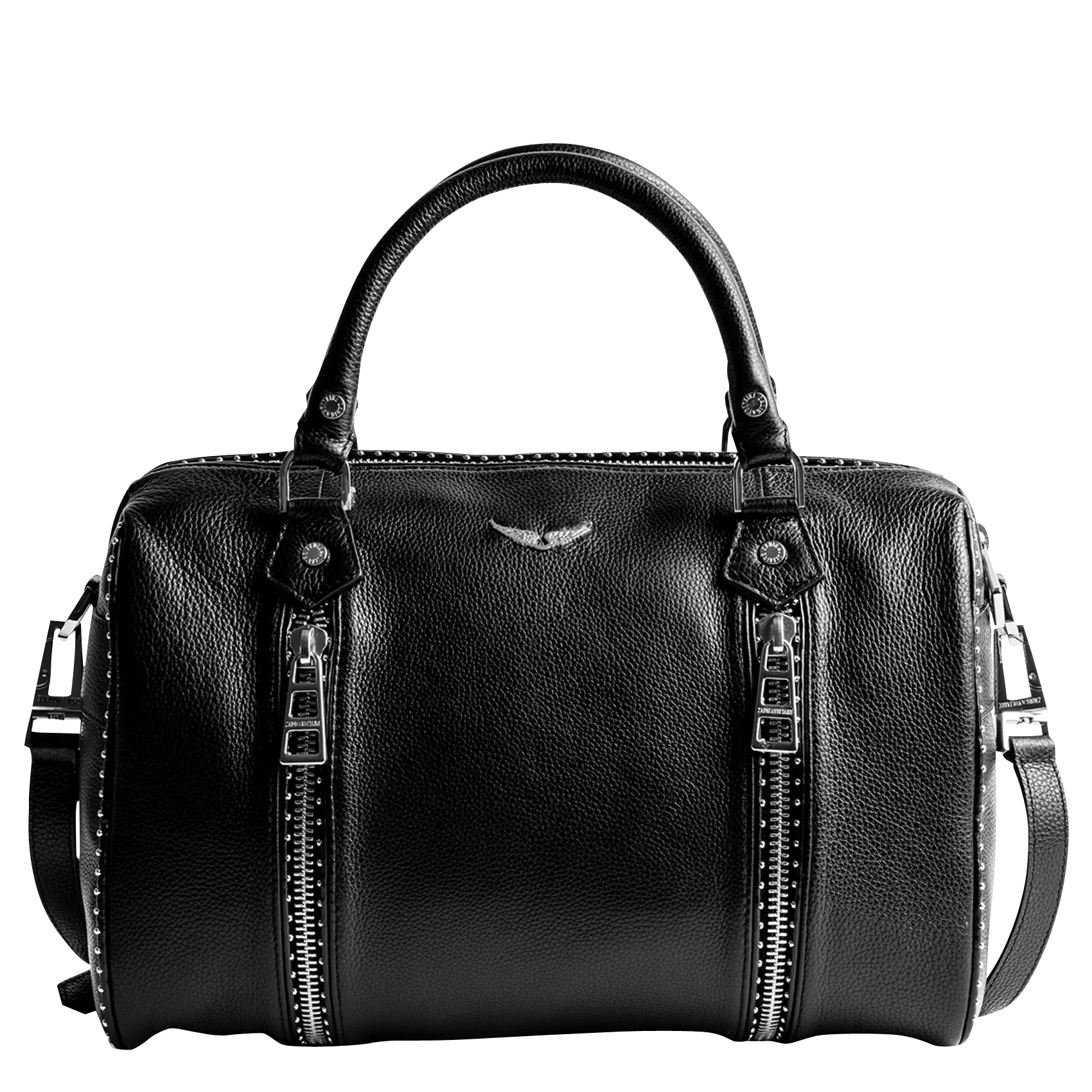 Ledertasche mit Nieten Schwarz SUNNY MEDIUM