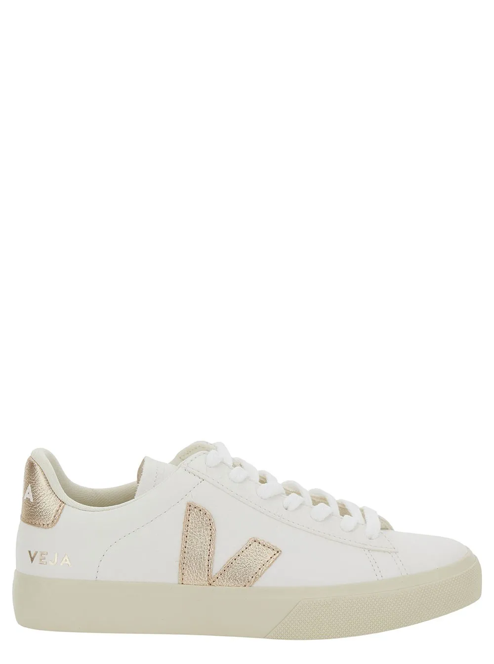 Low-Top-Sneakers "Campo" für Damen aus Leder in Weiß mit metallischem Logo