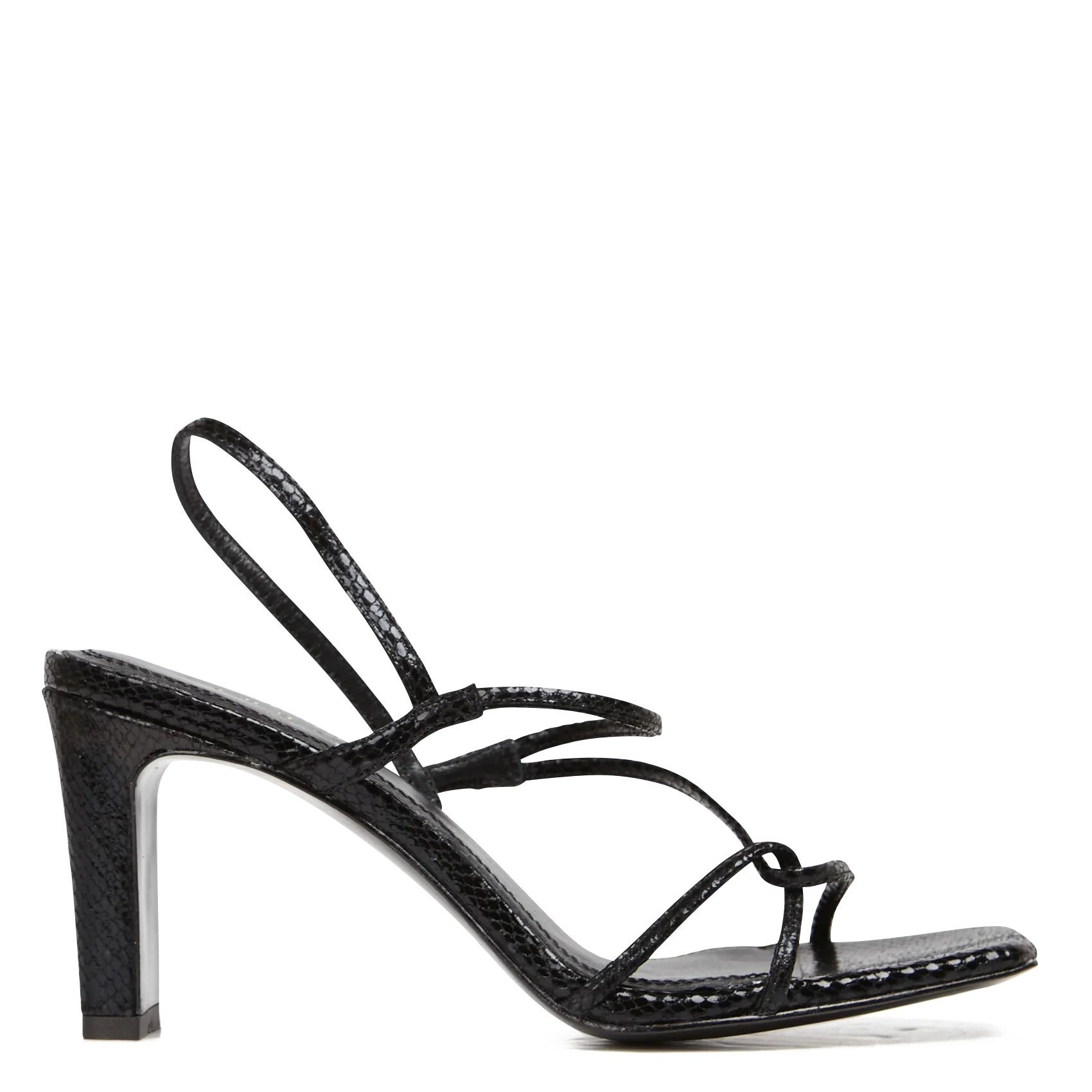 Hohe Ledersandalen Schwarz