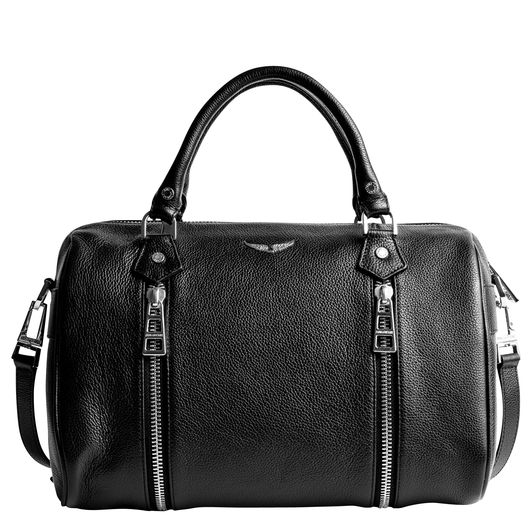 Bowlingtasche aus Leder Schwarz SUNNY MEDIUM