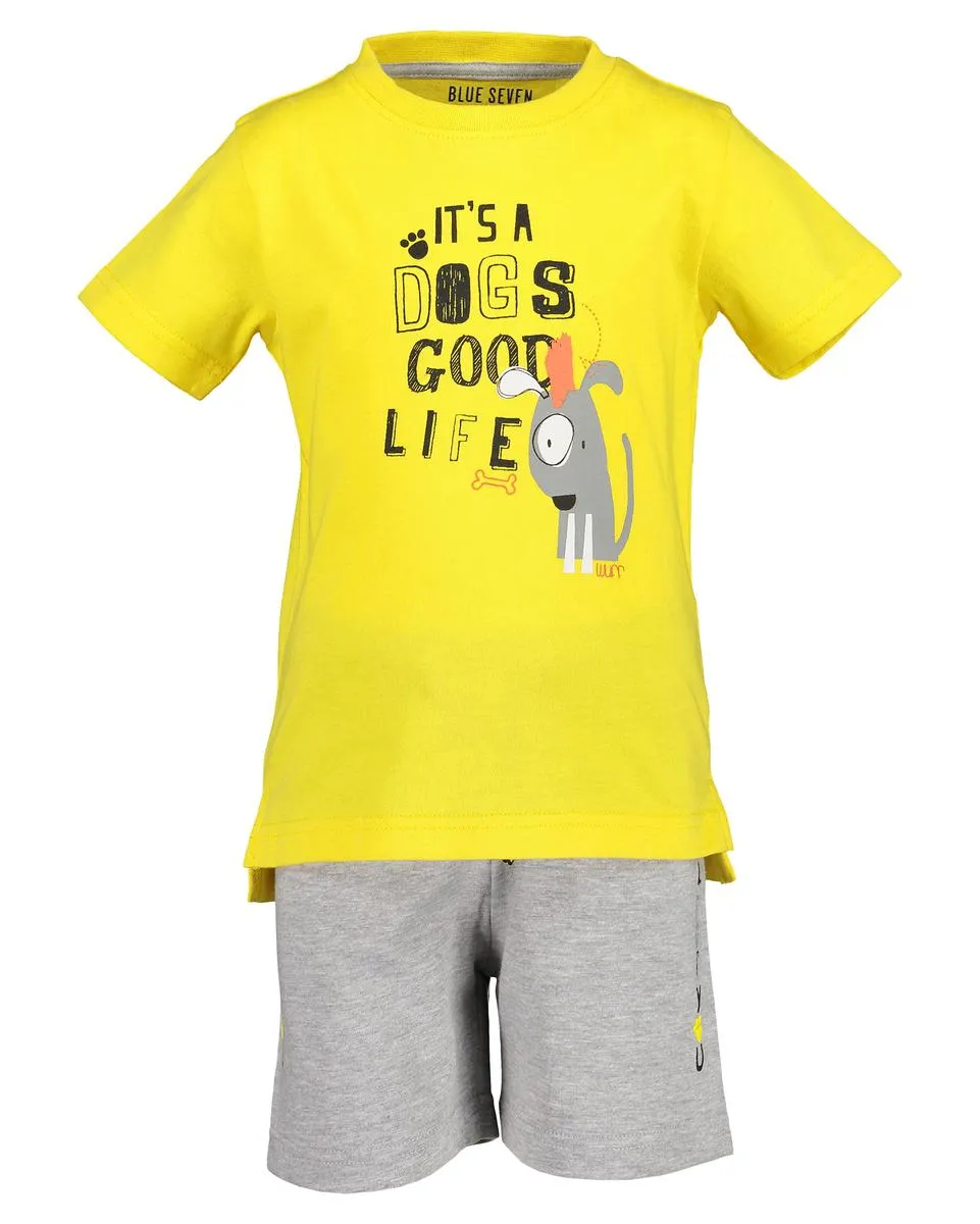 2-teiliges Set Shirt & Shorts, gelb