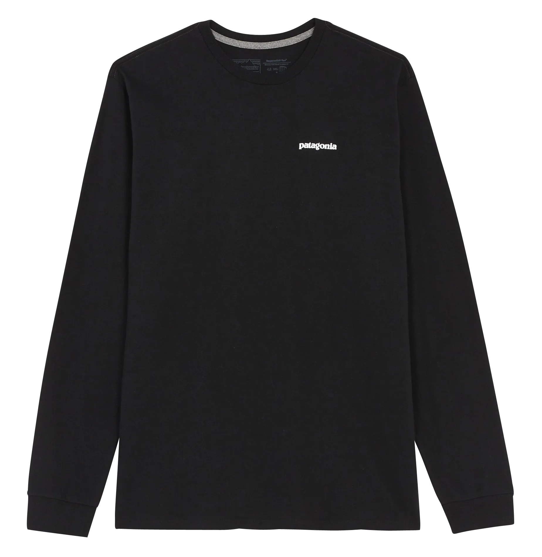 Rundhals-T-Shirt aus recyceltem Baumwoll-Mix mit Siebdruck, Regular Fit Schwarz