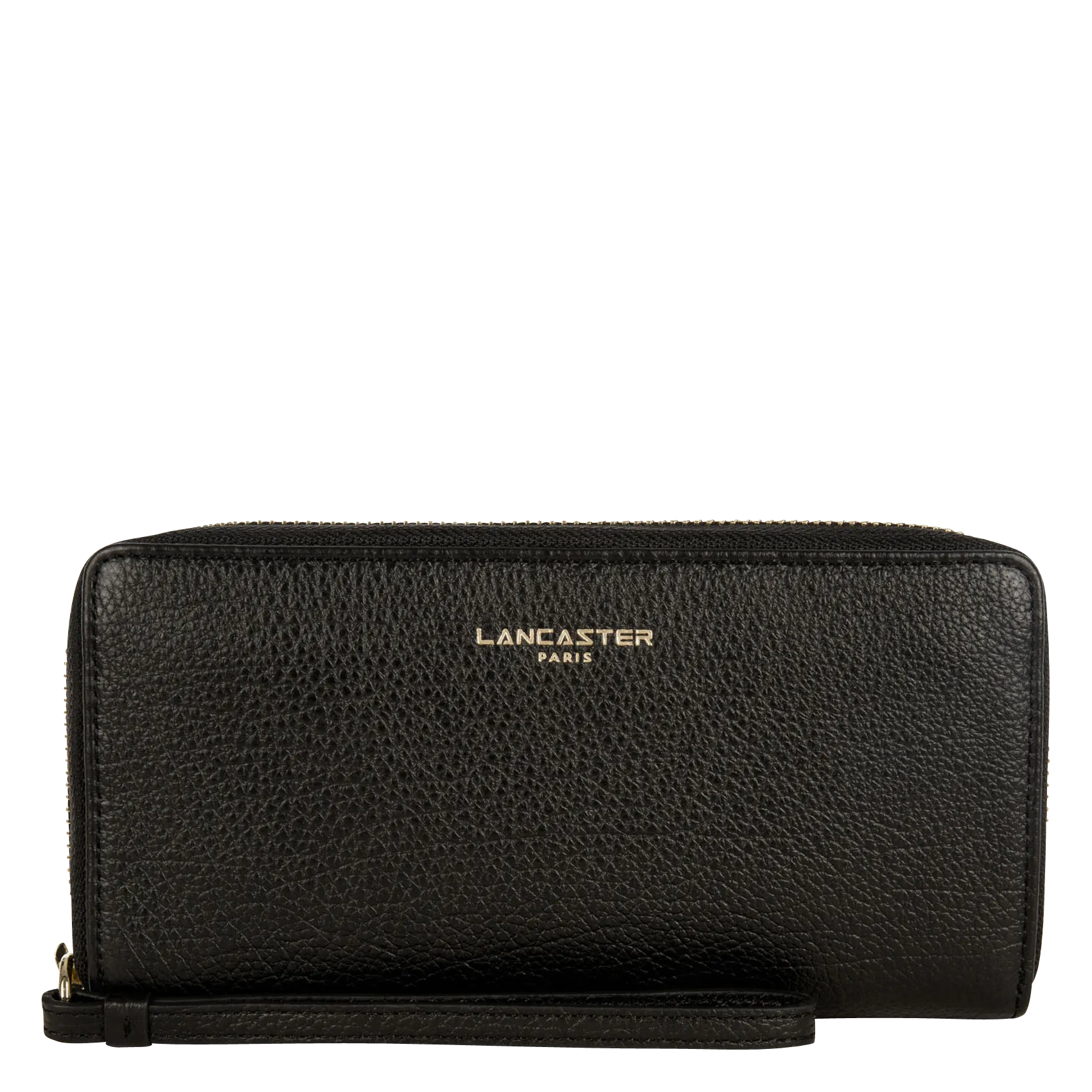 Brieftasche aus Leder mit Reißverschluss Schwarz DUNE