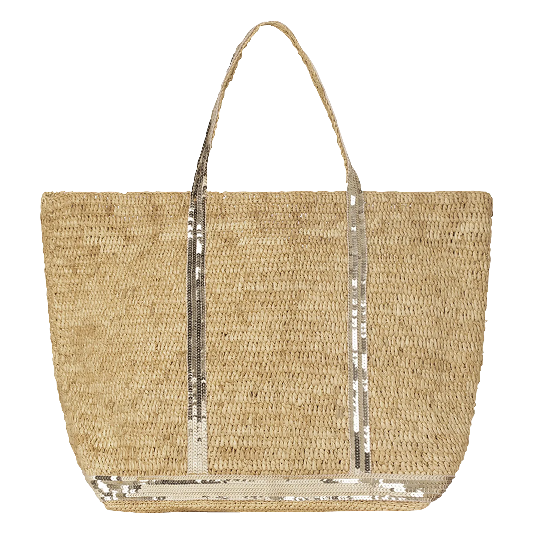 Bast-Shopper mit Pailletten Golden CABAS XL