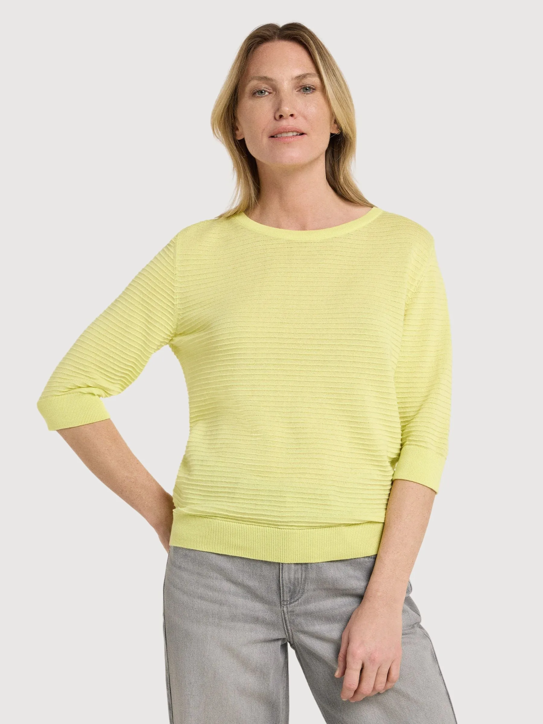Half Sleeve Sweater GOTS Yellow Women | Lanius