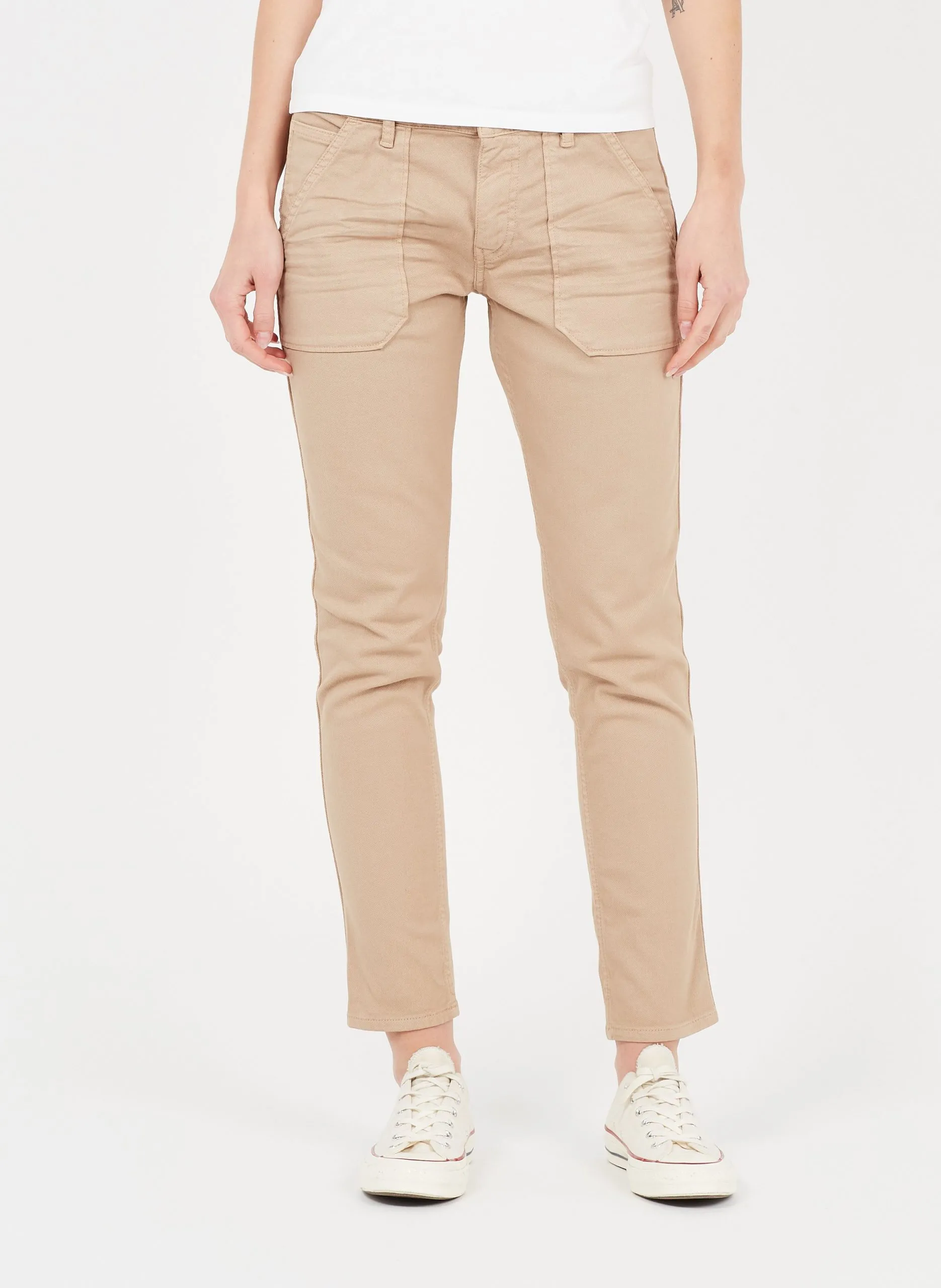 Slimfit-Jeans aus Baumwoll-Mix Beige PIERCE