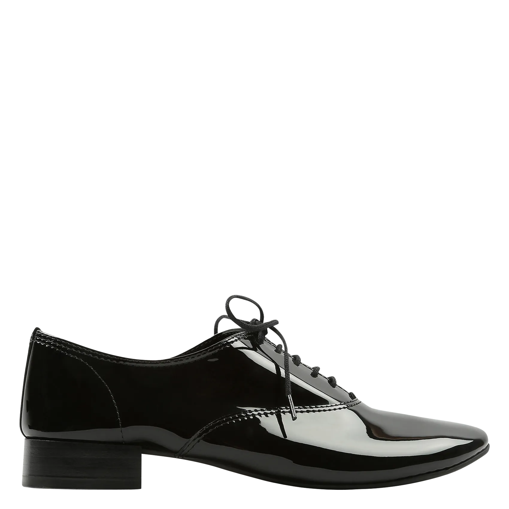 Oxford-Schuhe aus Lackleder mit niedrigem Absatz Schwarz ZIZI