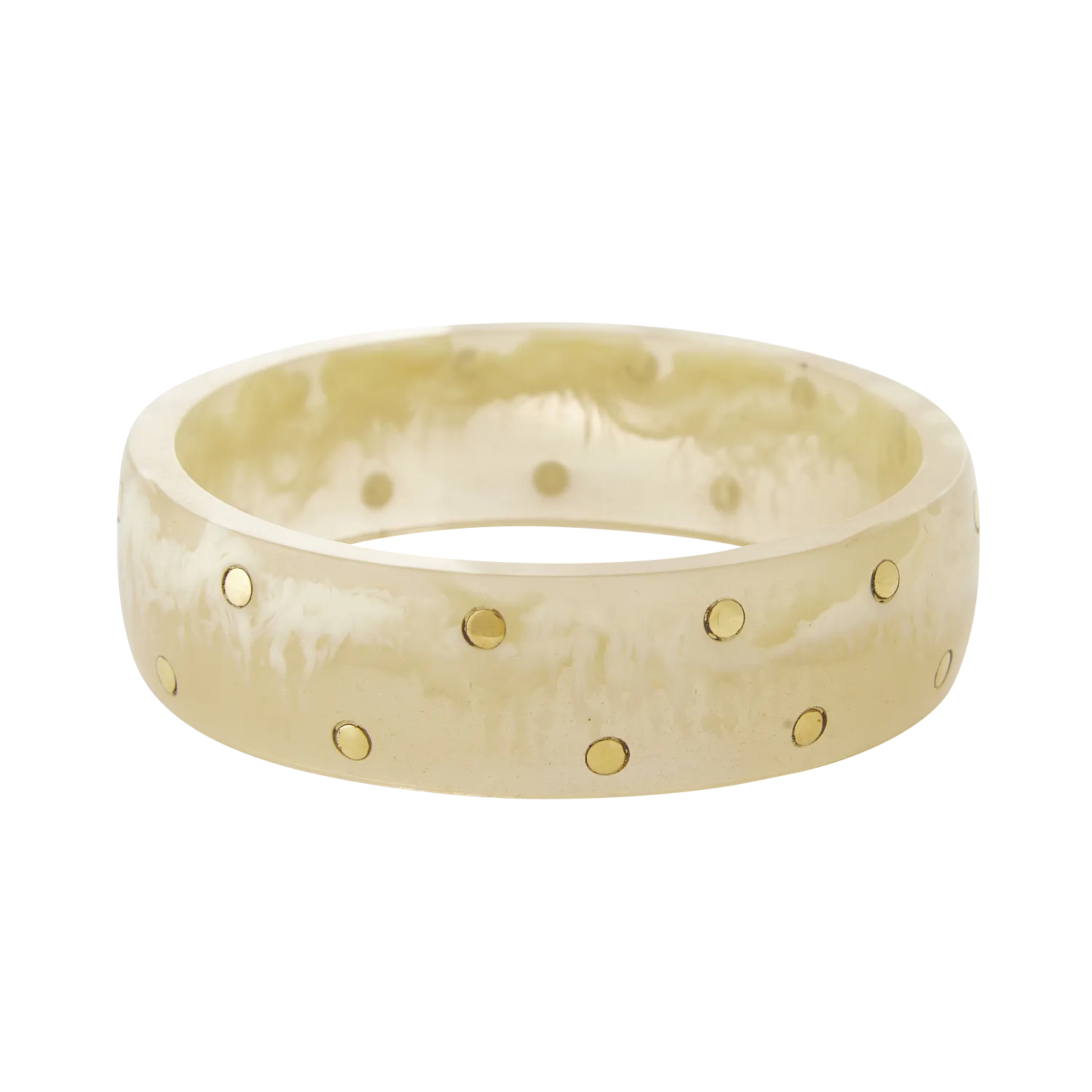 Horn-Armreif mit vergoldeten Metallpunkten Beige MATHIAS