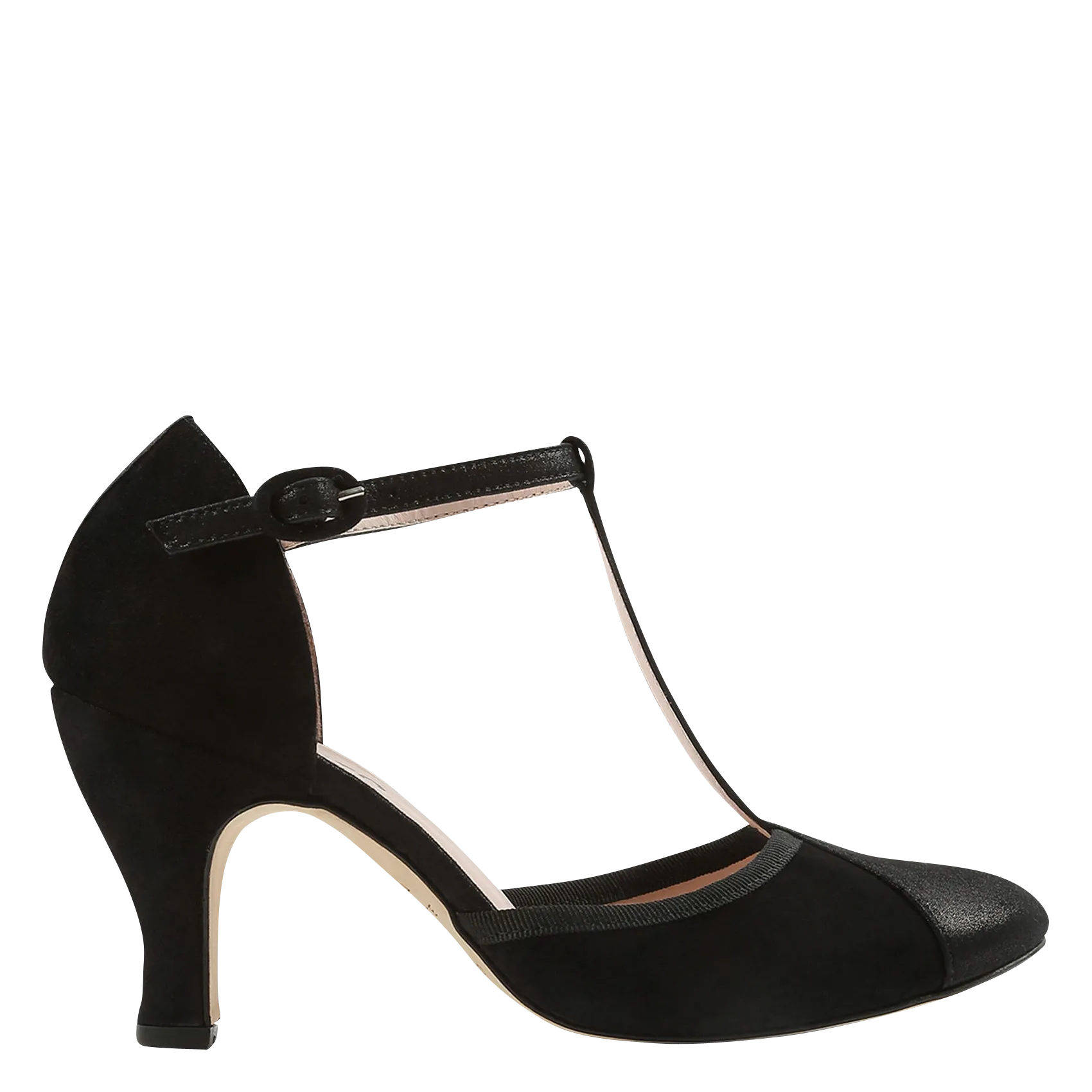 T-Steg-Pumps aus Veloursleder Schwarz SALOMES BAYA