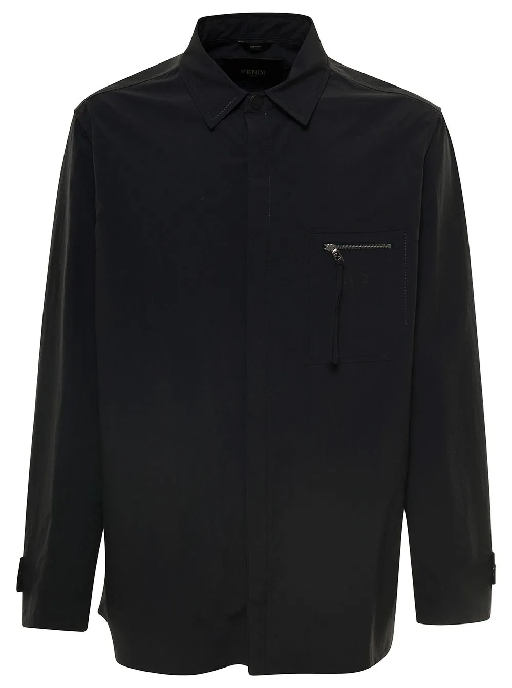 Nylon - Jacke für Herren aus Nylon in Blau mit Reißverschlusstasche und Logo