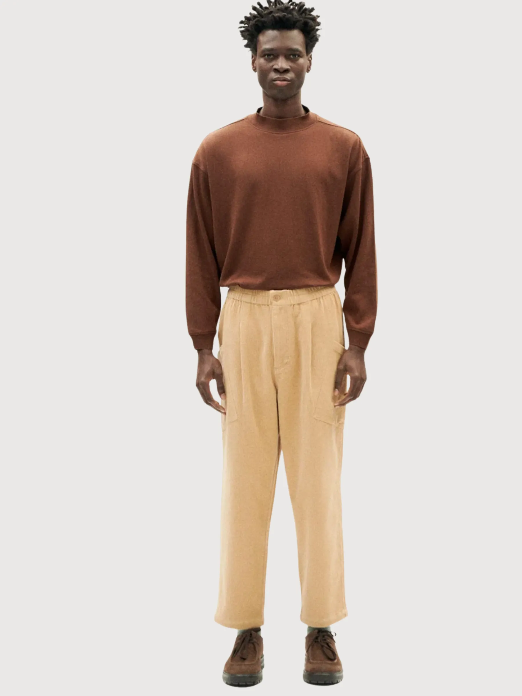 Trouser Max Brown unisex Cotton | Thinking Mu