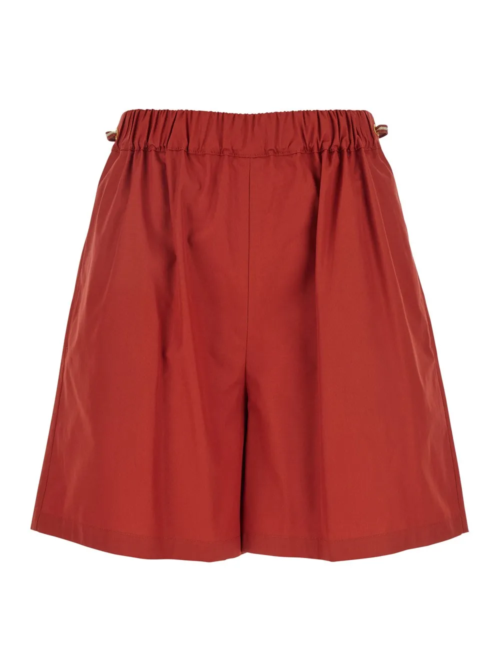 Rote Shorts "Haway" mit elastischem Bund und plissierten Details aus Baumwolle Damen
