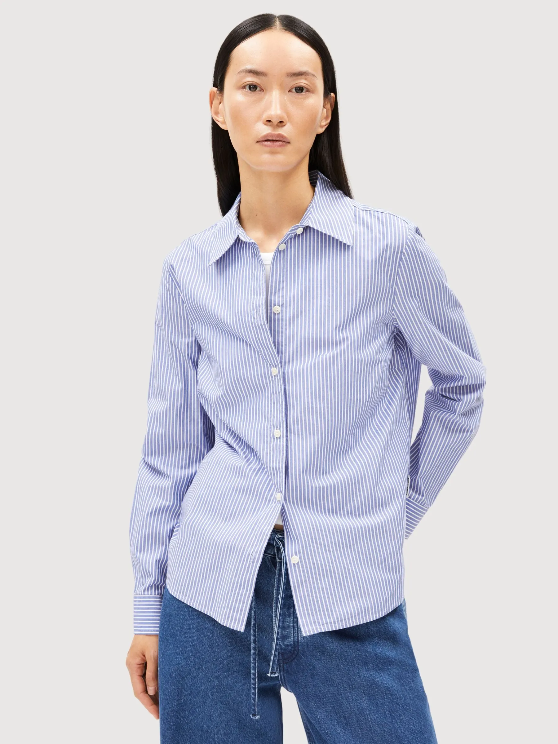 Louilaa Striped Blue Bluse Damen | Armedangels