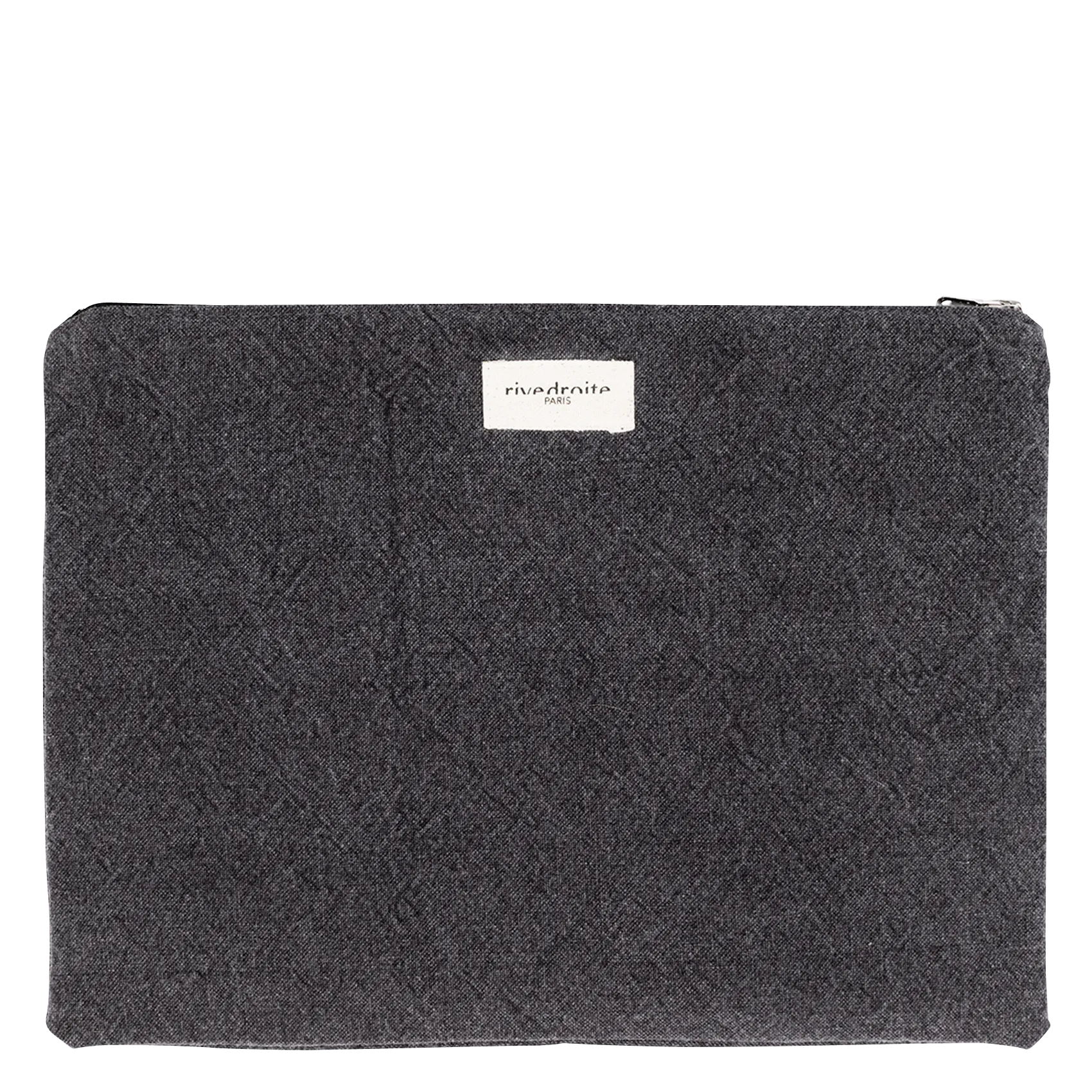 Clutch aus Baumwolle mit Reißverschluss Schwarz BARBETTE