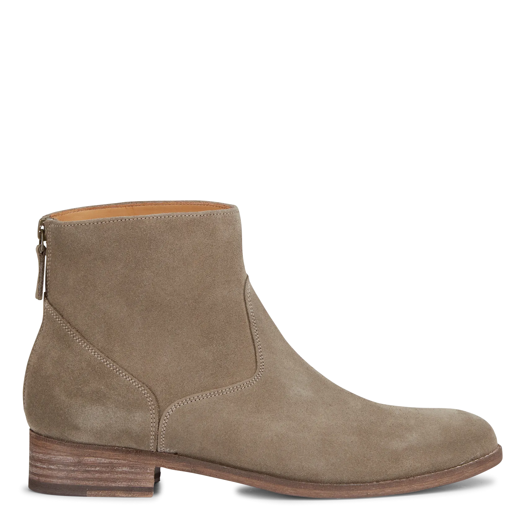 Flache Lederstiefel Khaki