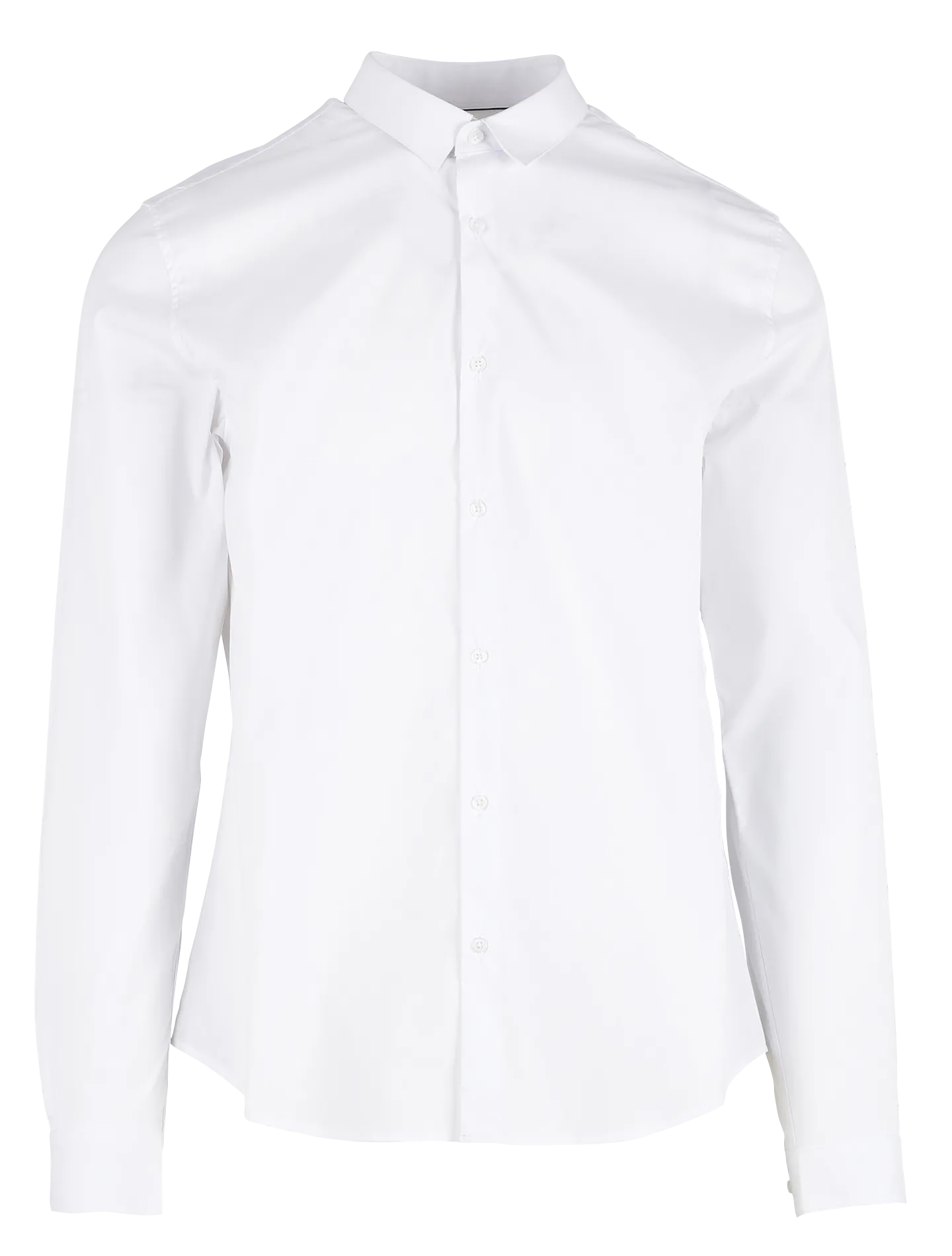 Bedrucktes Hemd aus Baumwoll-Mix mit klassischem Kragen, Slim Fit Weiss